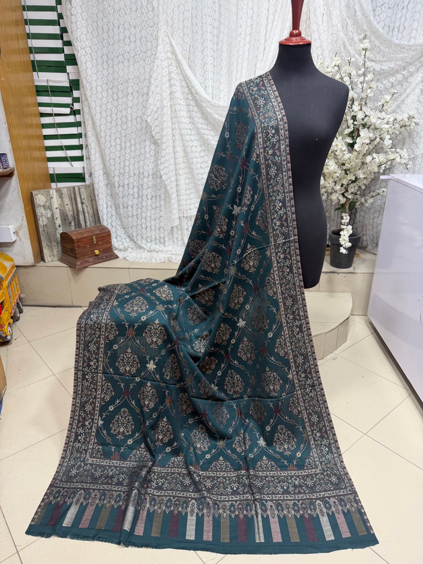 Pashmina Wool Multi Kani Shawl in Full Size | Multi Kani Work | ZInc