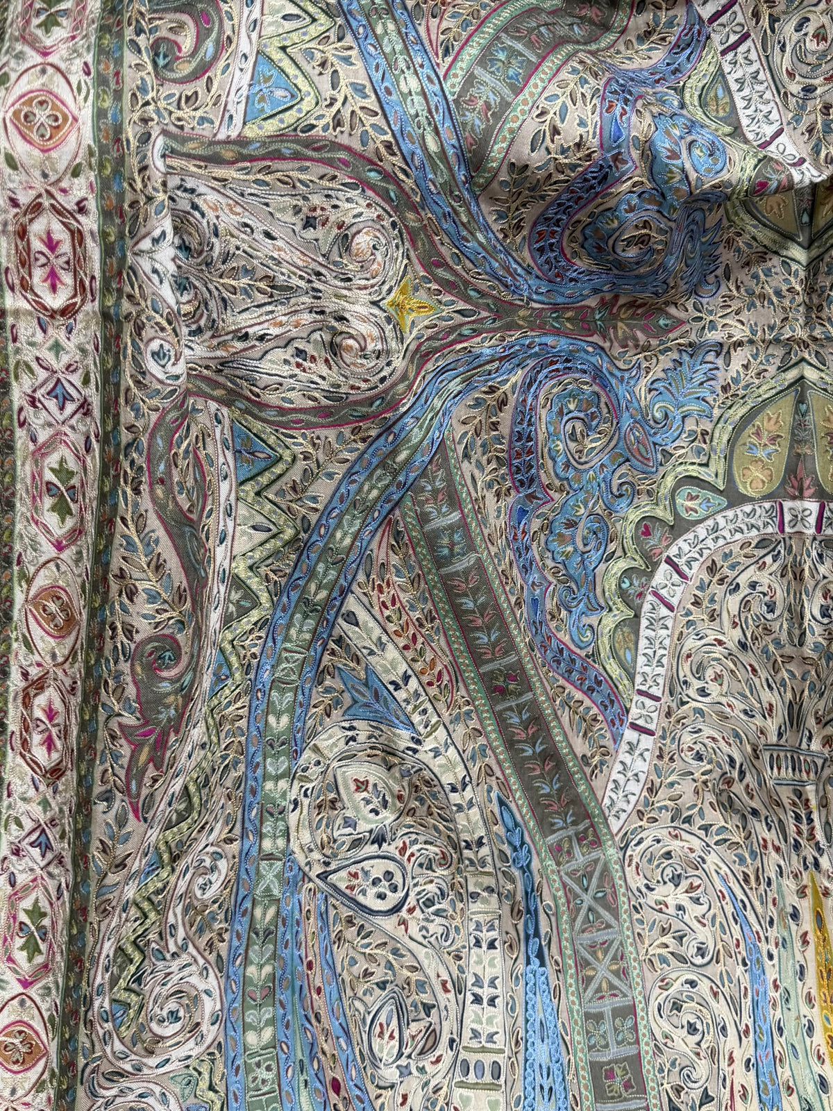 Qalamkar Shawl on Toosh Base | Made in Kashmir Multicolor Floral Design | Q111