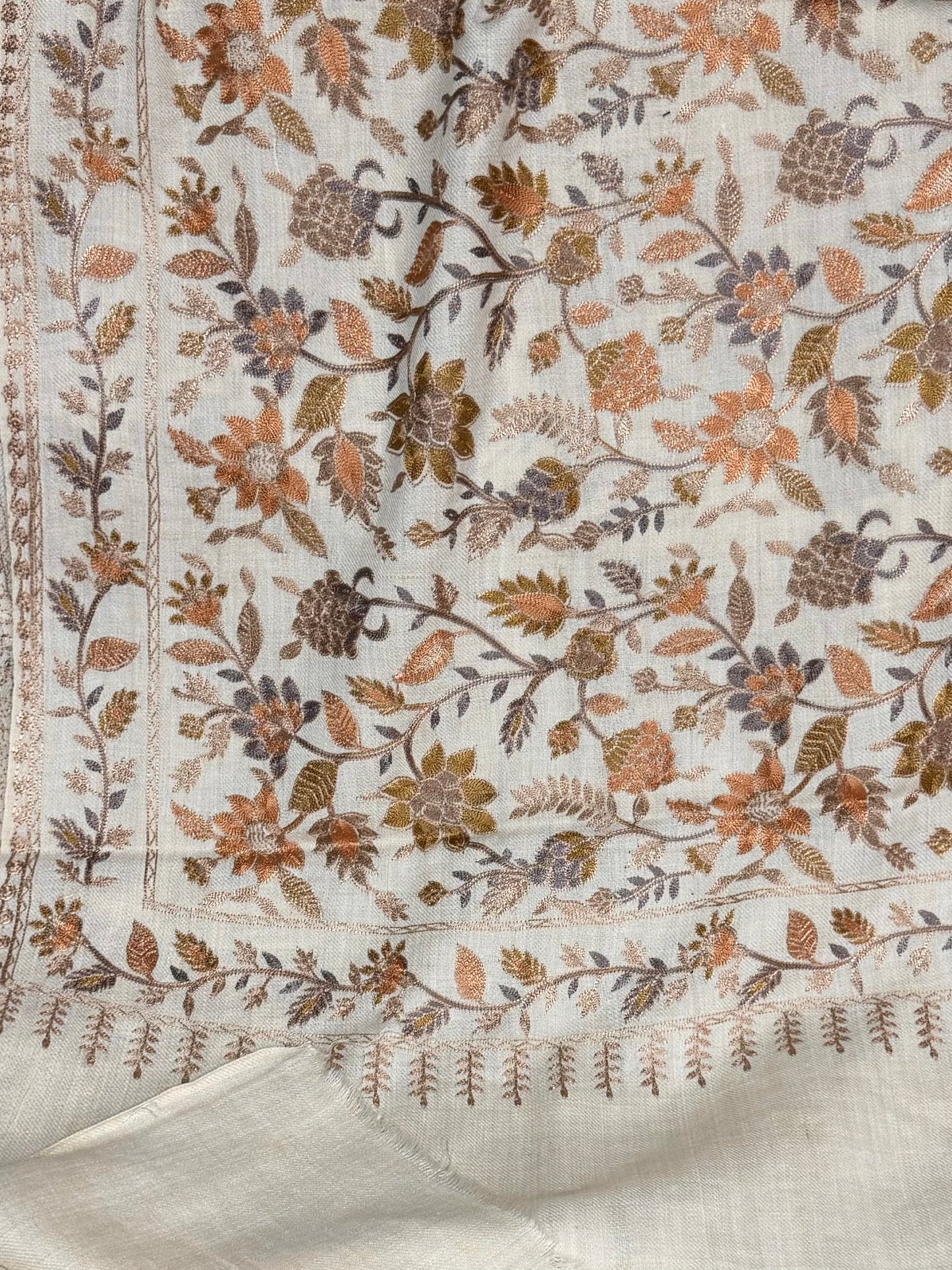 Kashmiri Jaal Shawl | Full Embroidered Shawl Resham Work Aar Embroidery