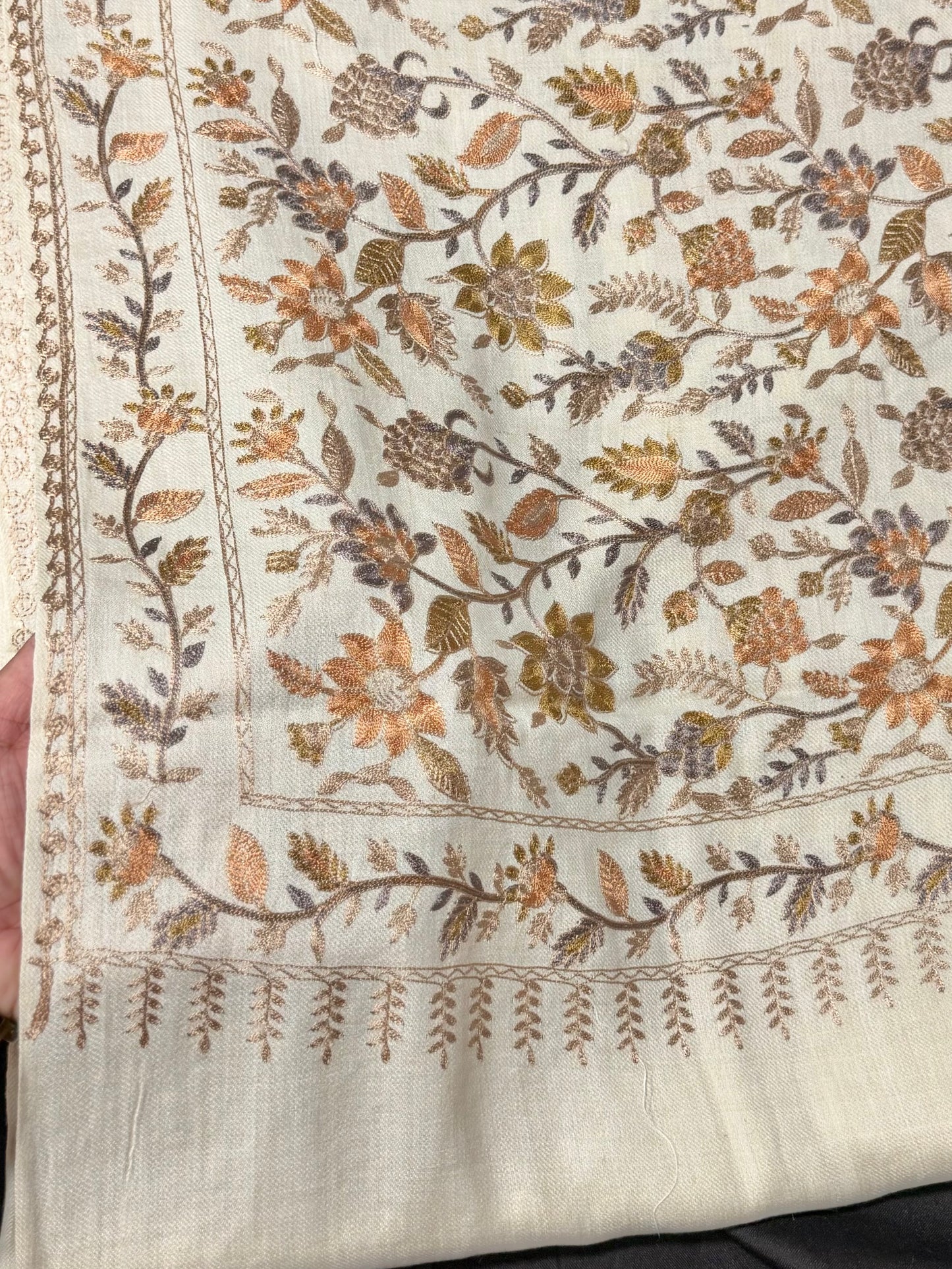 Kashmiri Jaal Shawl | Full Embroidered Shawl Resham Work Aar Embroidery