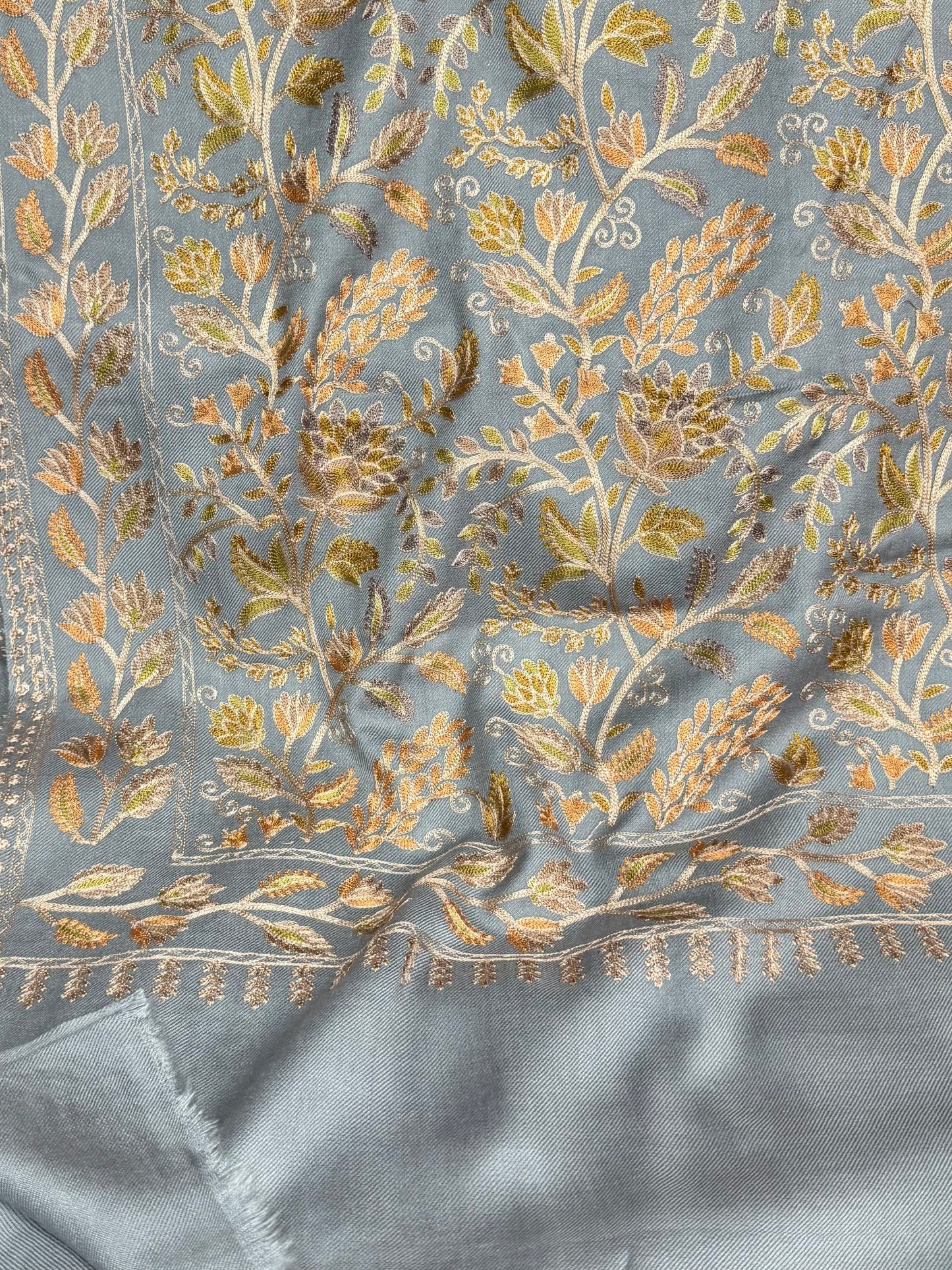 Kashmiri Jaal Shawl | Full Embroidered Shawl Resham Work Aar Embroidery
