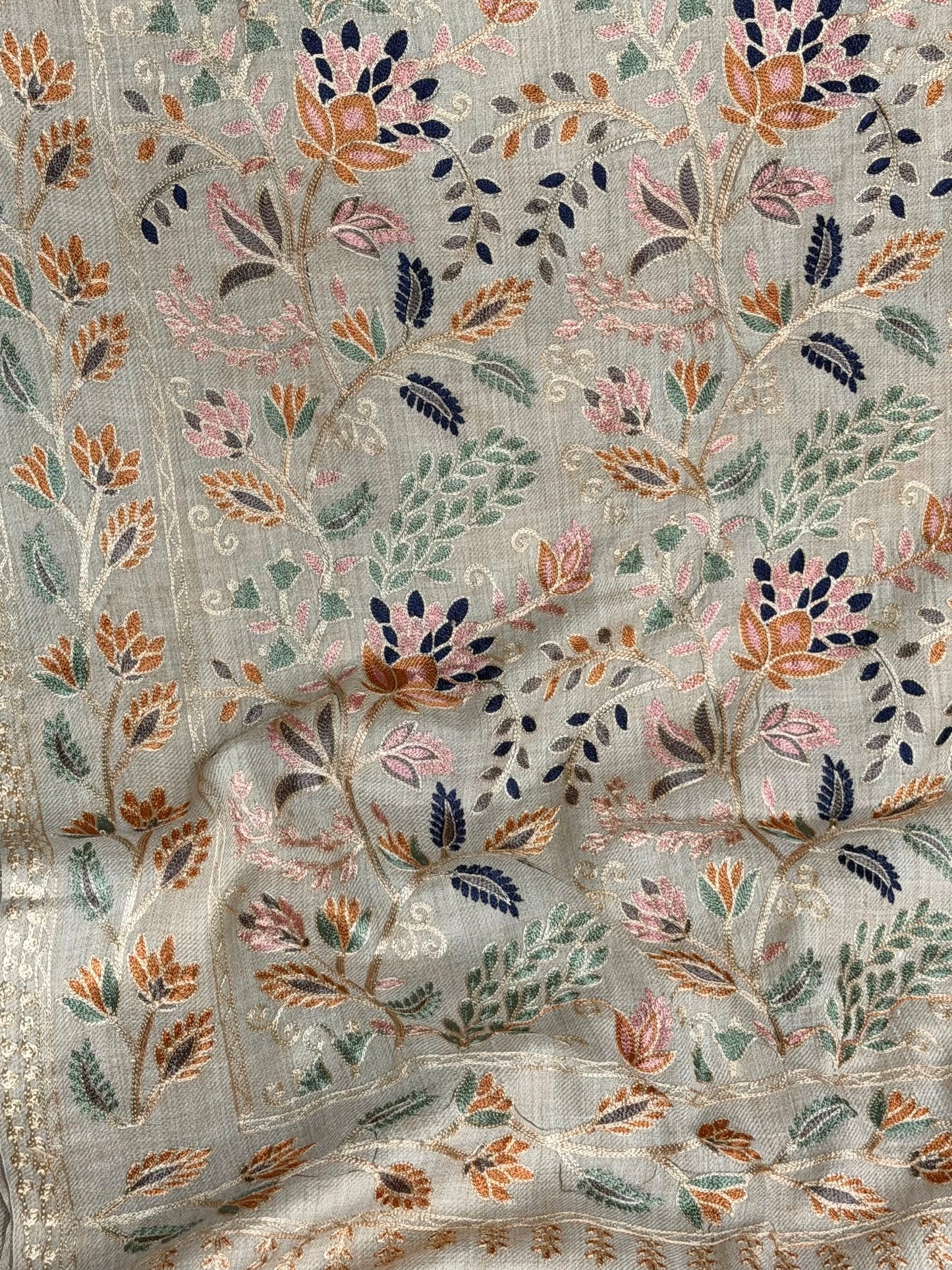 Kashmiri Jaal Shawl | Full Embroidered Shawl Resham Work Aar Embroidery