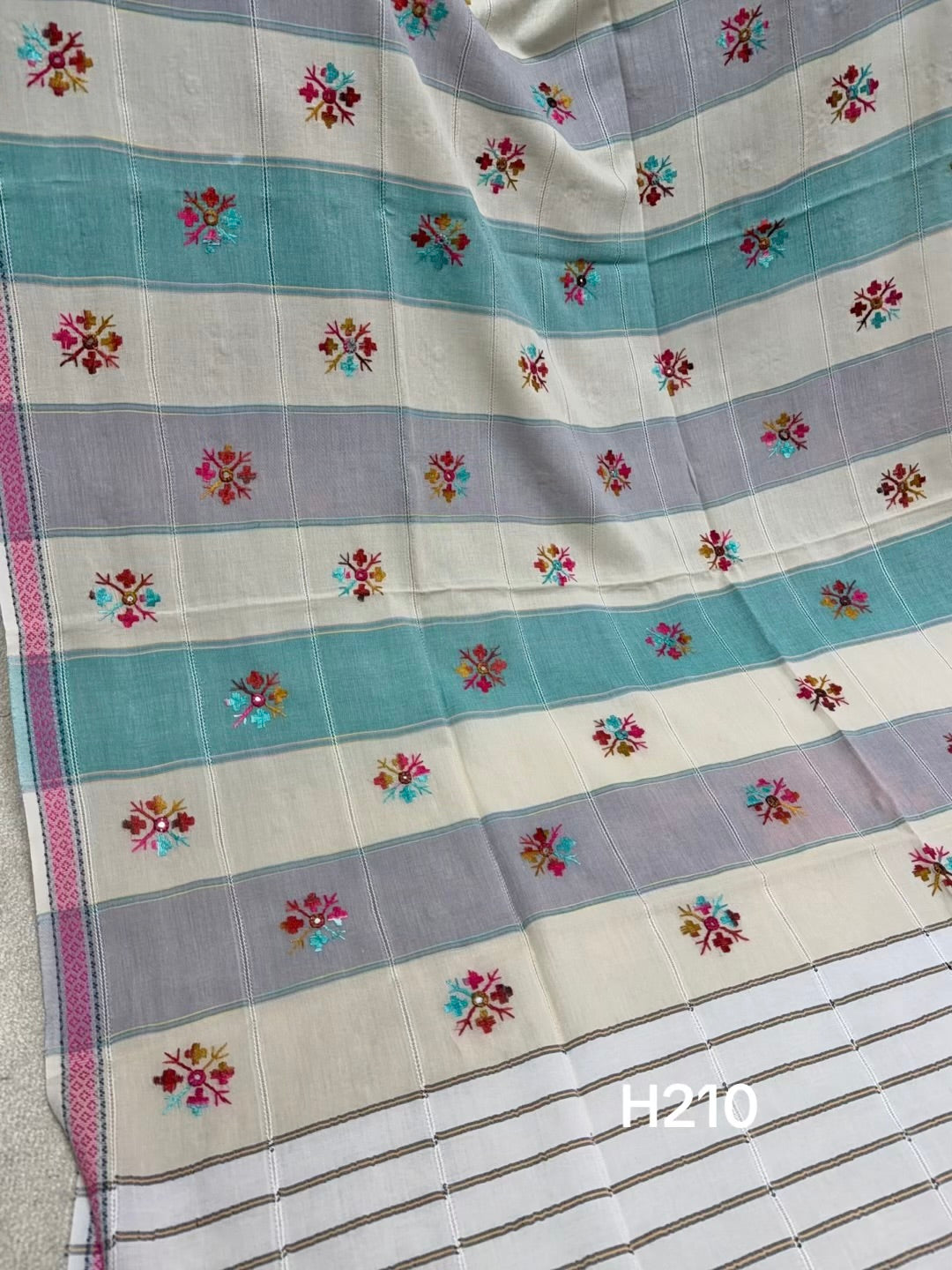 Handmade Lawn Shawl | Fine Thread Work Pure Lawn Shawl H210