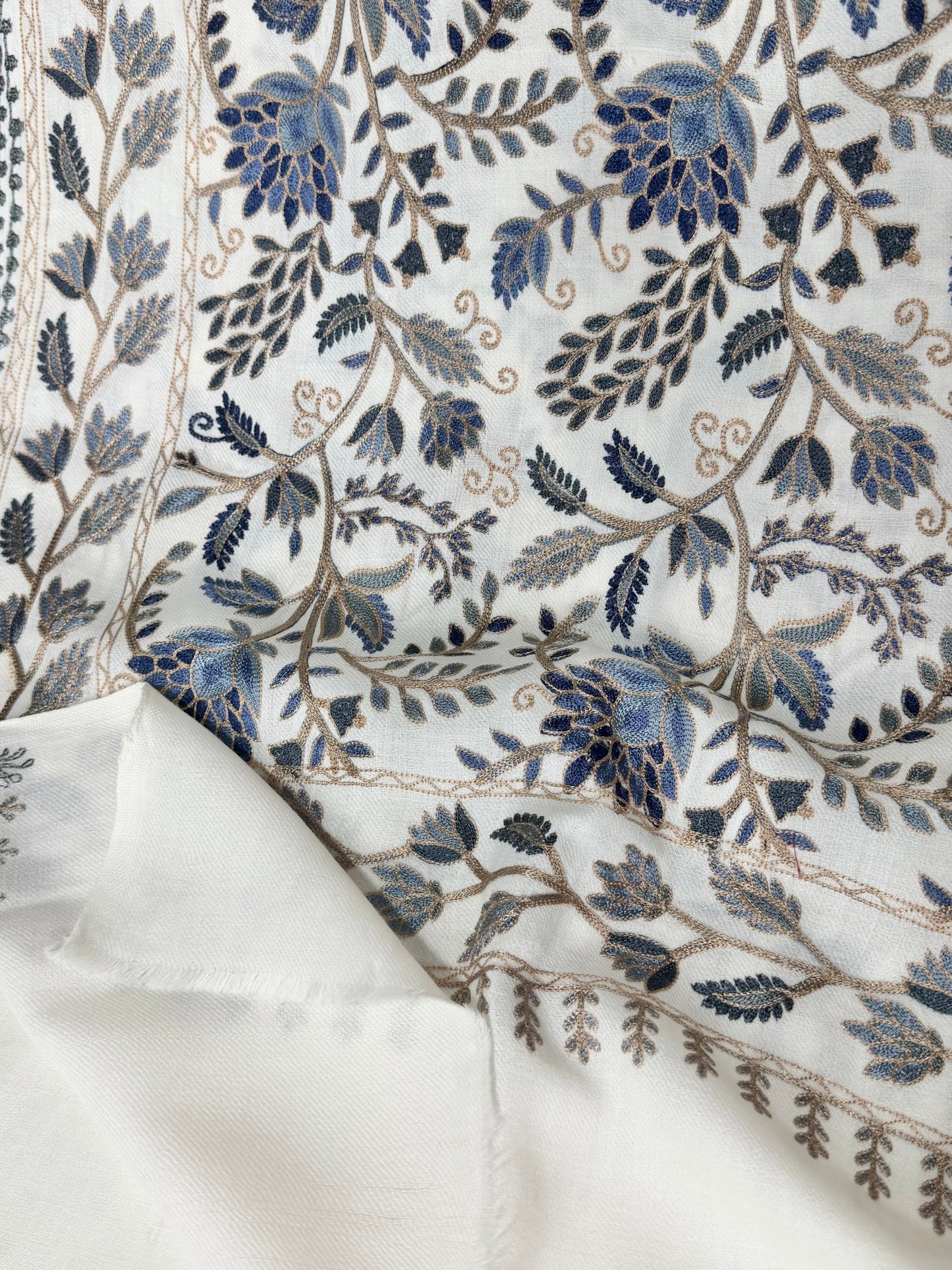 Kashmiri Jaal Shawl | Full Embroidered Shawl Resham Work Aar Embroidery