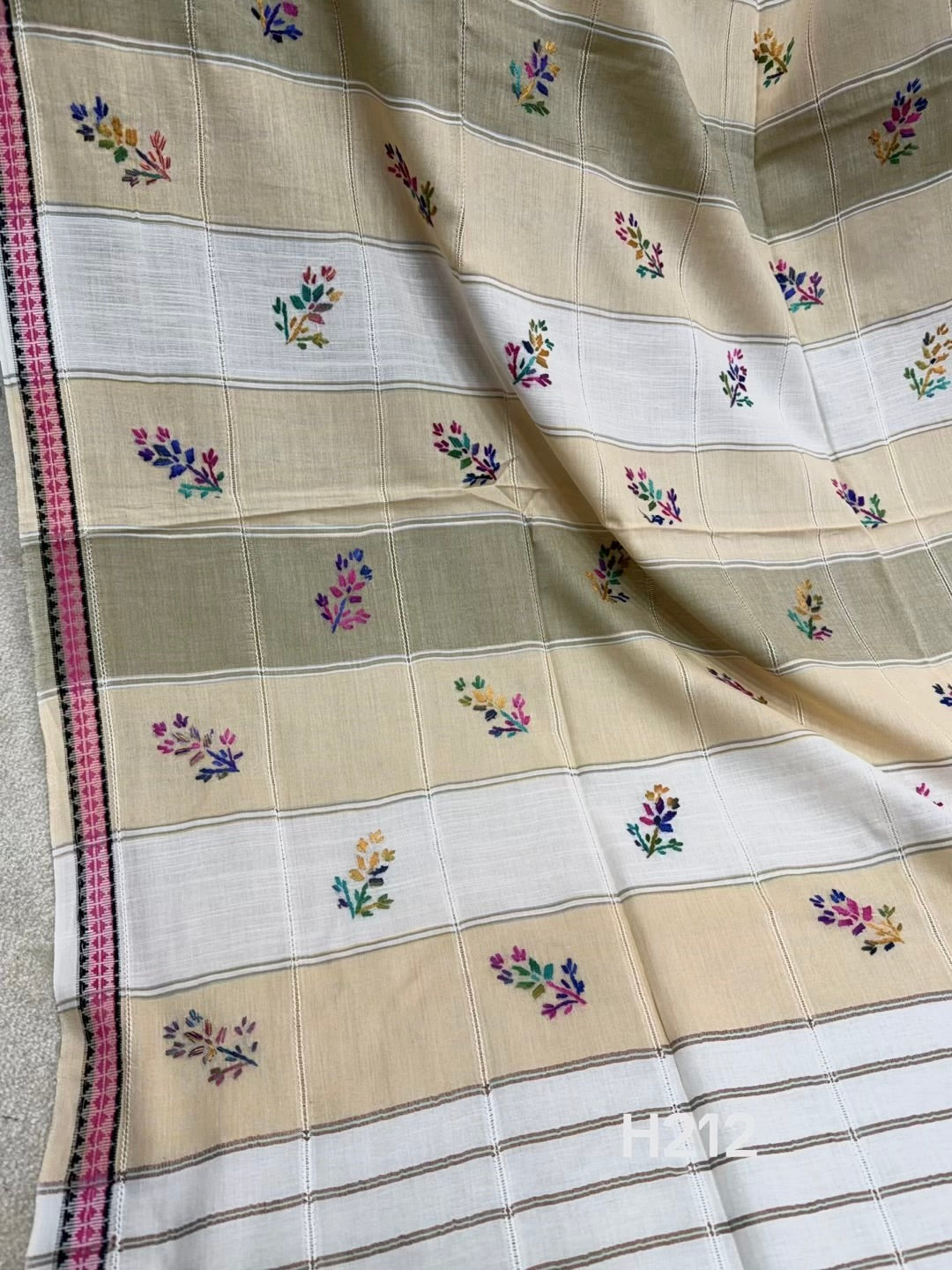Handmade Lawn Shawl | Fine Thread Work Pure Lawn Shawl H212