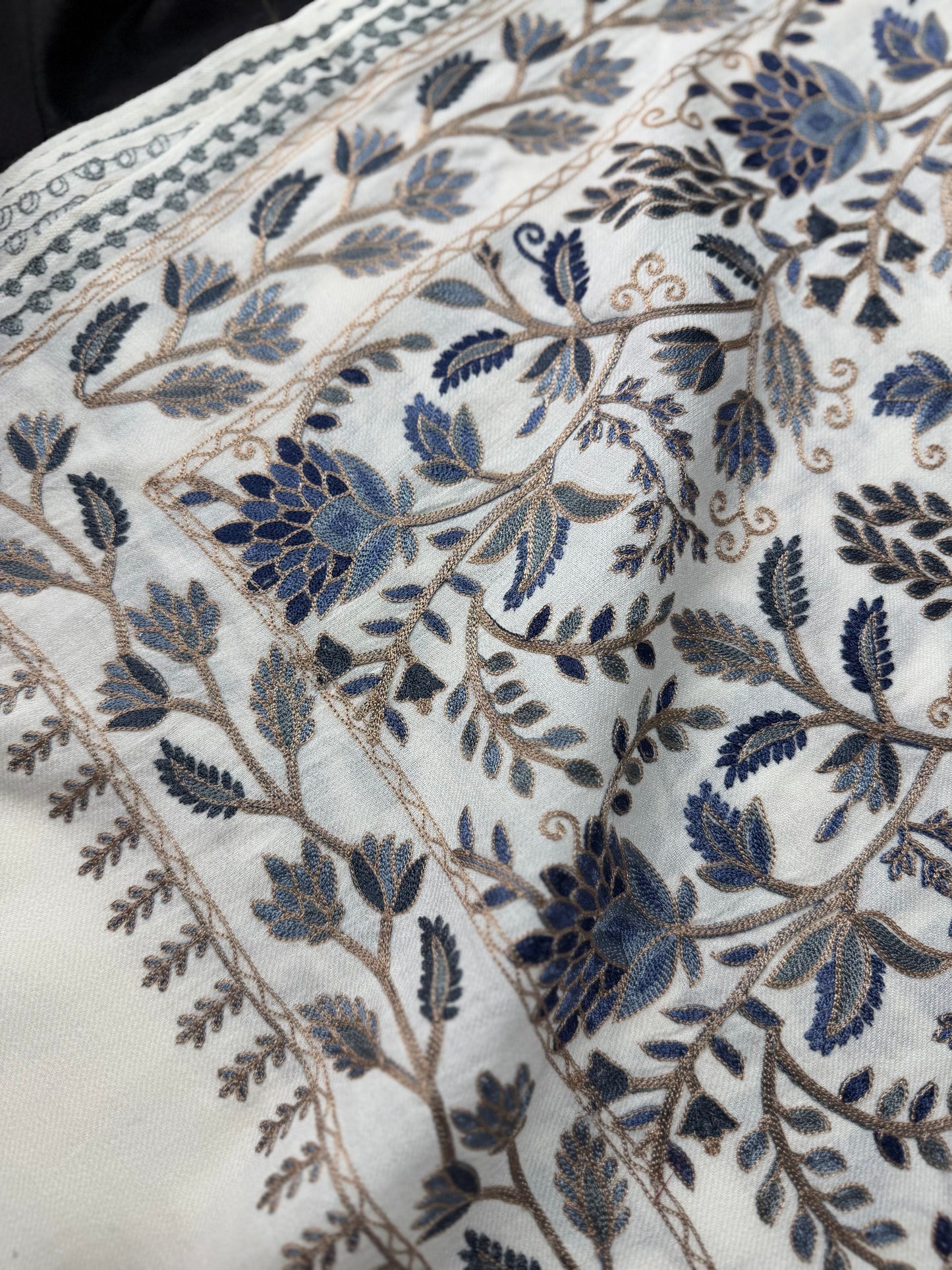 Kashmiri Jaal Shawl | Full Embroidered Shawl Resham Work Aar Embroidery
