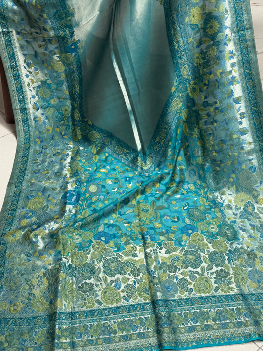 Moonlight Kani Silk Shawl, Wedding Wrap Perfect Gift Made in Kashmir