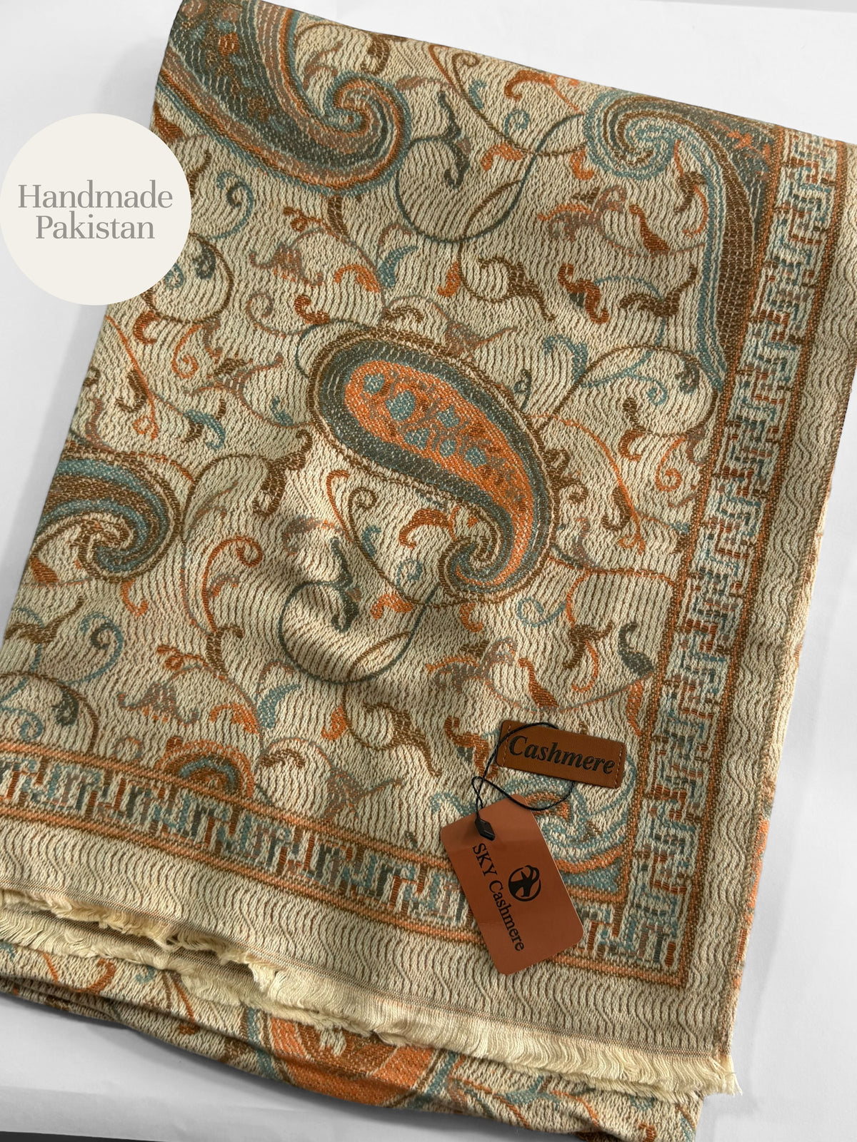 Kani Shawl | Sky Cashmere Pure Wool Shawl Perfect Soft Material for Winter | Light Skin