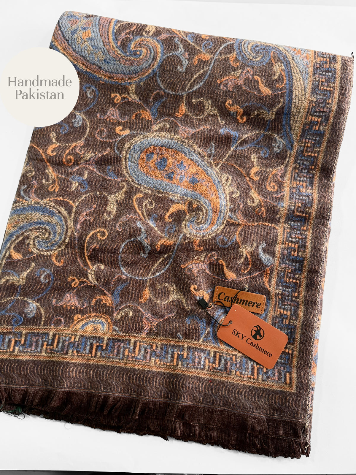 Kani Shawl | Sky Cashmere Pure Wool Shawl Perfect Soft Material for Winter | Brown