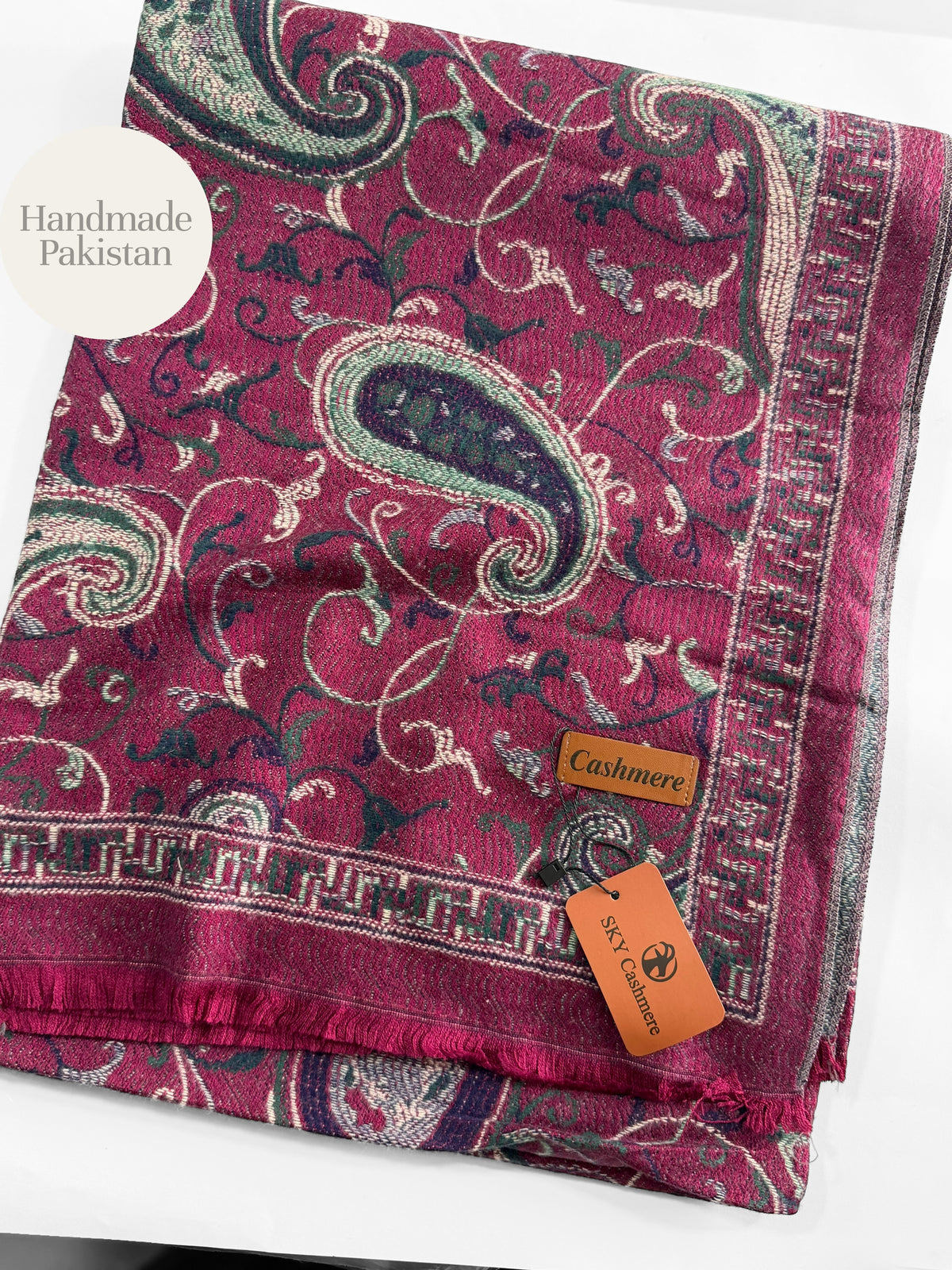 Kani Shawl | Sky Cashmere Pure Wool Shawl Perfect Soft Material for Winter | Maroon