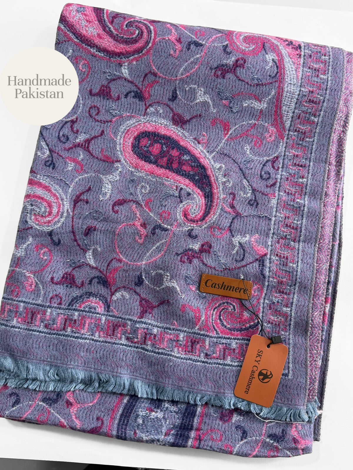 Kani Shawl | Sky Cashmere Pure Wool Shawl Perfect Soft Material for Winter | Light Purple
