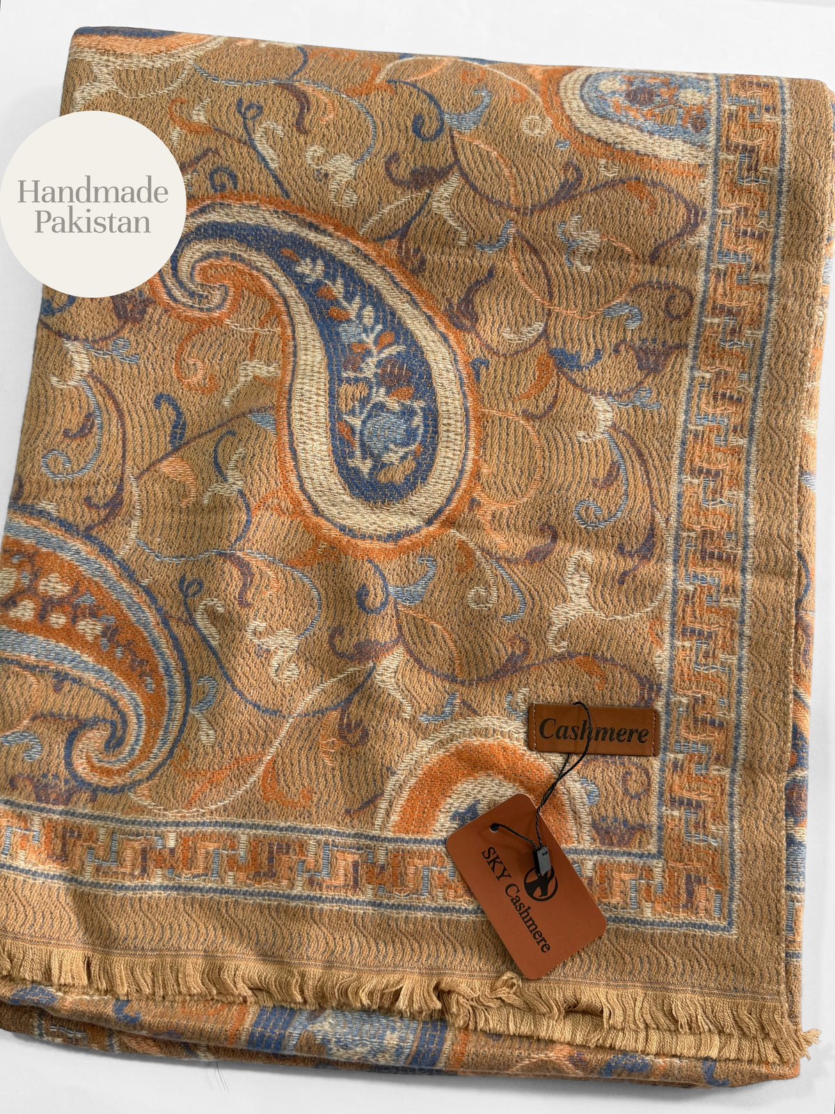 Kani Shawl | Sky Cashmere Pure Wool Shawl Perfect Soft Material for Winter | Dark Skin