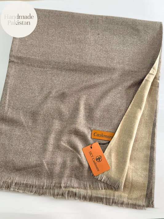 Reversible Pashmina Shawl | Double Side Pure Plain Pashmina Shawl | Skin Grey