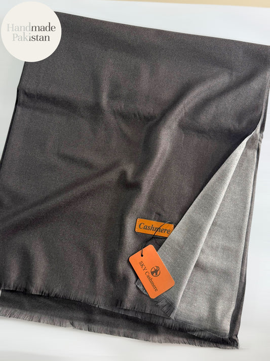 Reversible Pashmina Shawl | Double Side Pure Plain Pashmina Shawl | Black