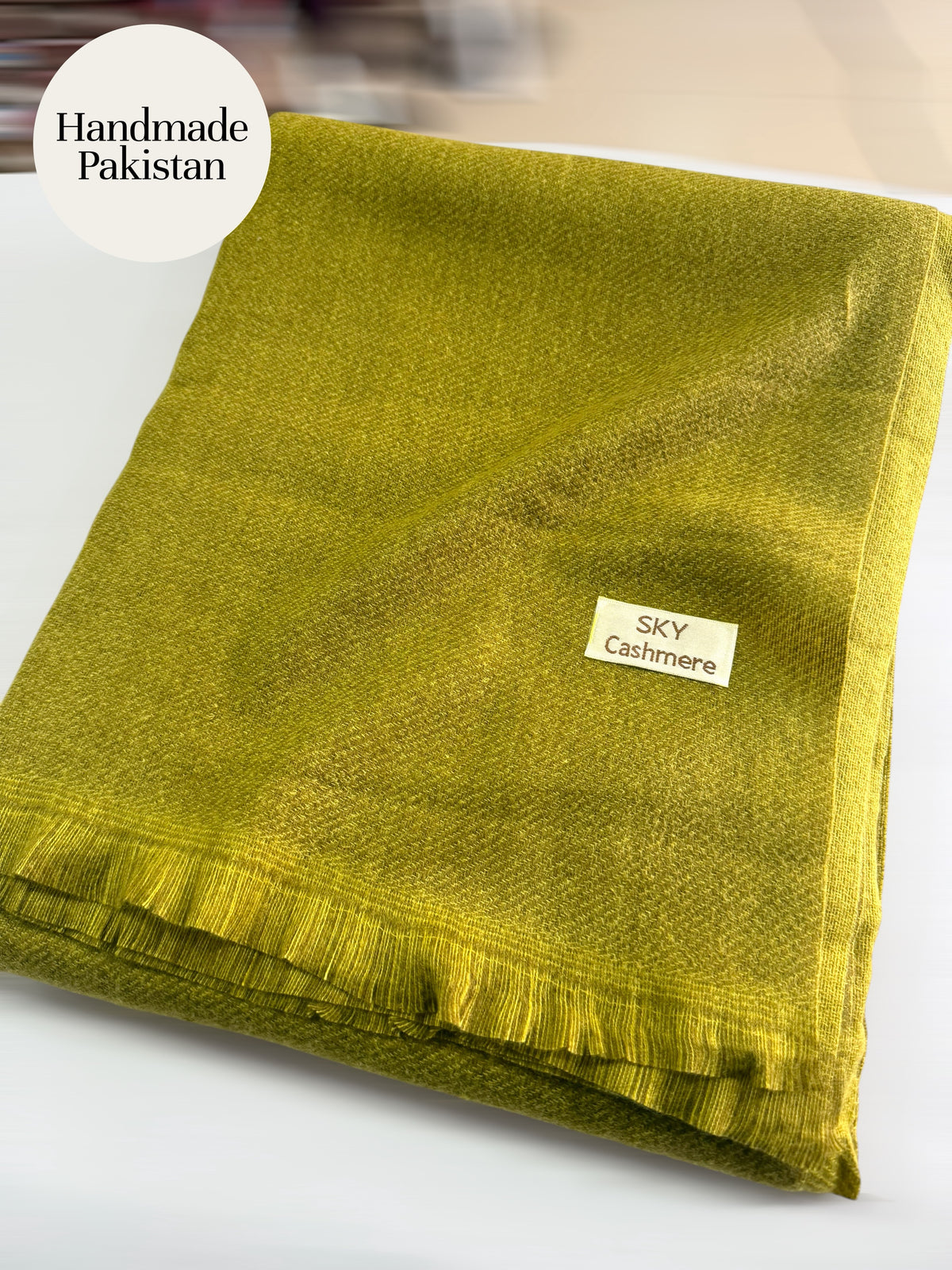 Sky Cashmere Plain Pashmina Shawl Perfect Soft Material for Winter | Green