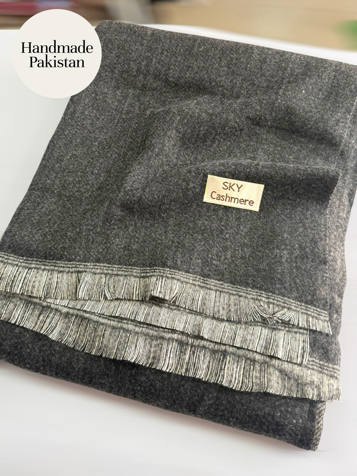Sky Cashmere Plain Pashmina Shawl Perfect Soft Material for Winter | Black