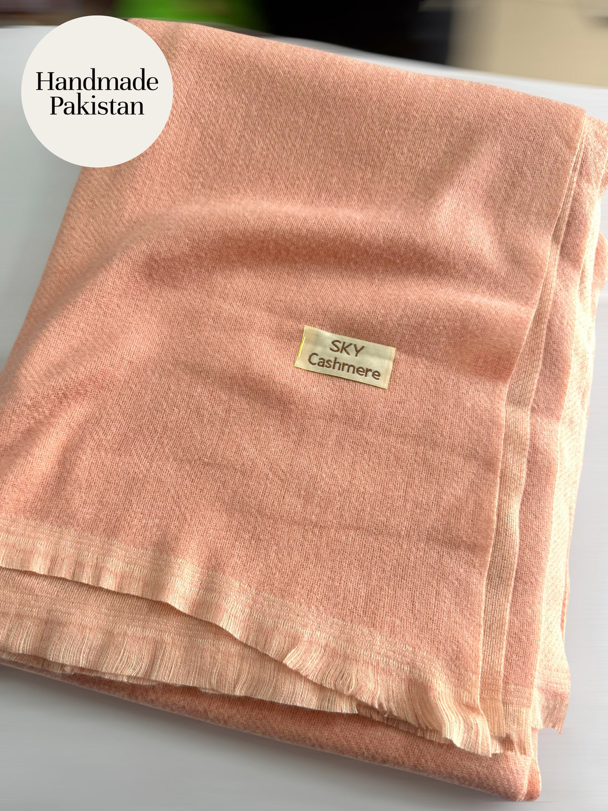 Sky Cashmere Plain Pashmina Shawl Perfect Soft Material for Winter | Peach