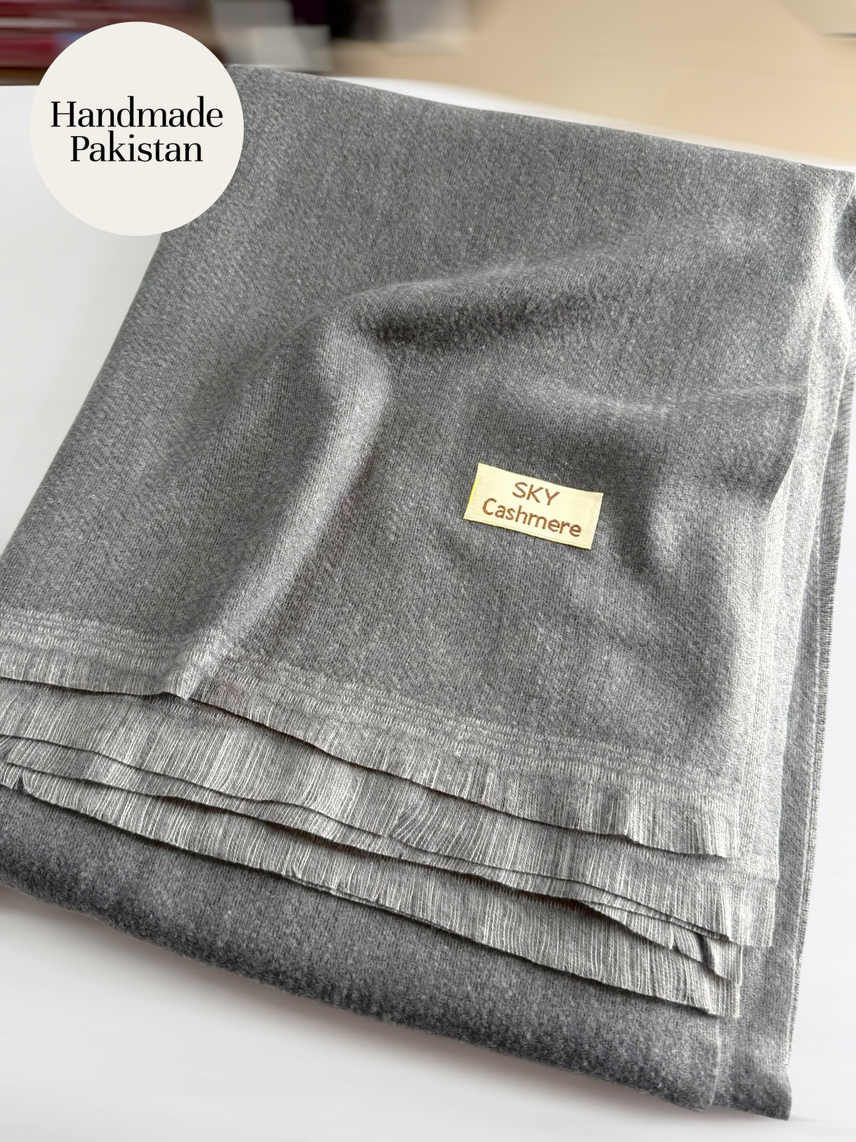 Sky Cashmere Plain Pashmina Shawl Perfect Soft Material for Winter | Grey