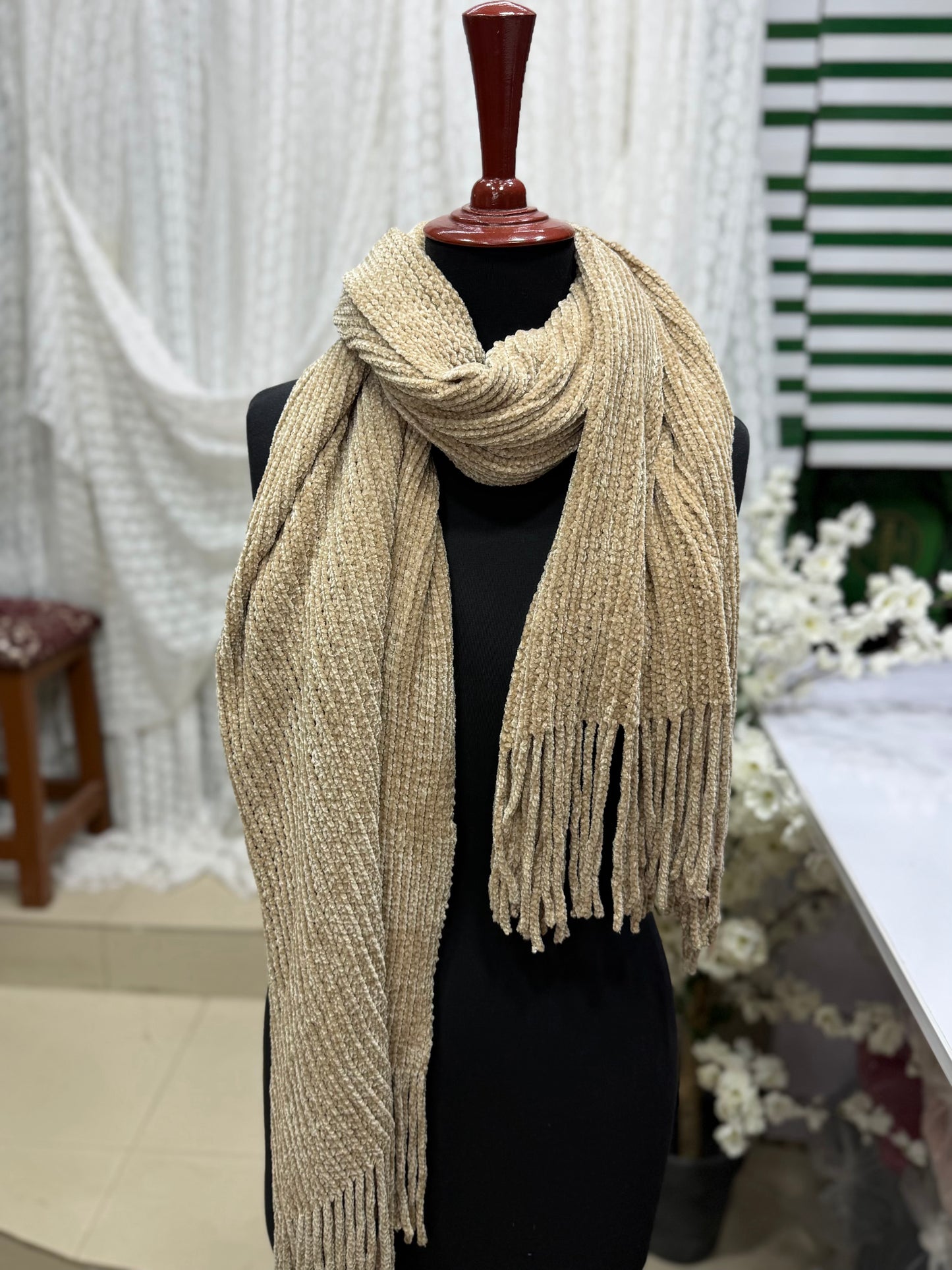 Plain Stole | Velvet Wool Plain Stole New Arrival Sale Price and Perfect Gift For Winters | Skin Golden