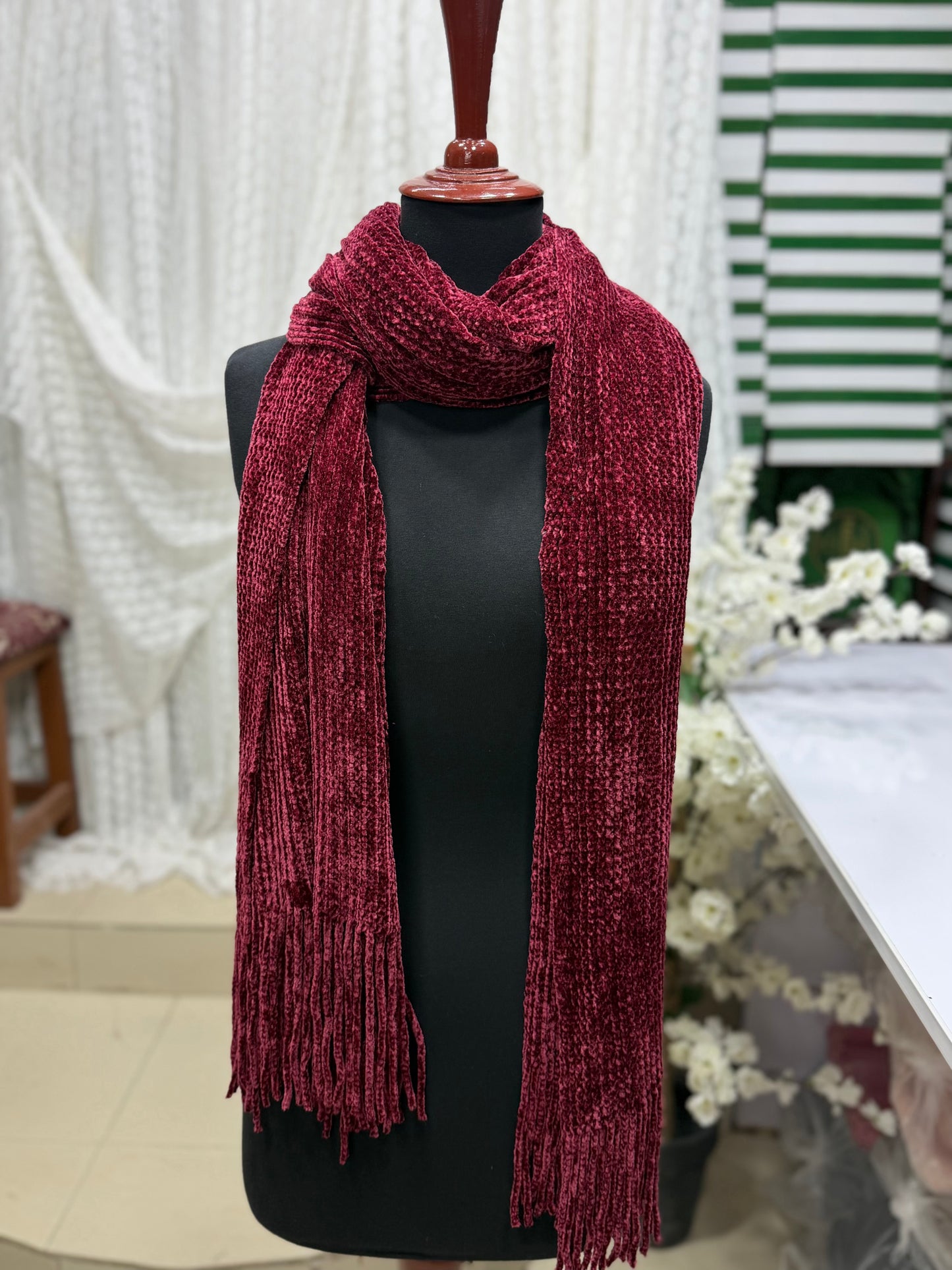Plain Stole | Velvet Wool Plain Stole New Arrival Sale Price and Perfect Gift For Winters | Maroon