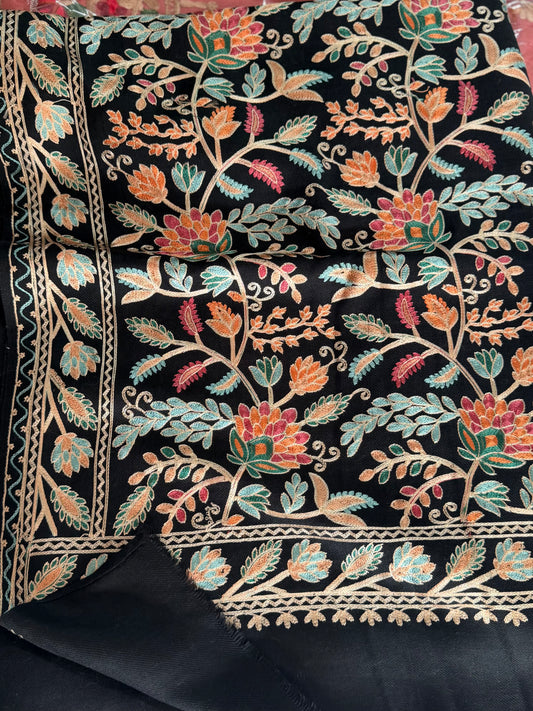 Kashmiri Jaal Shawl | Full Embroidered Shawl Resham Work Aar Embroidery