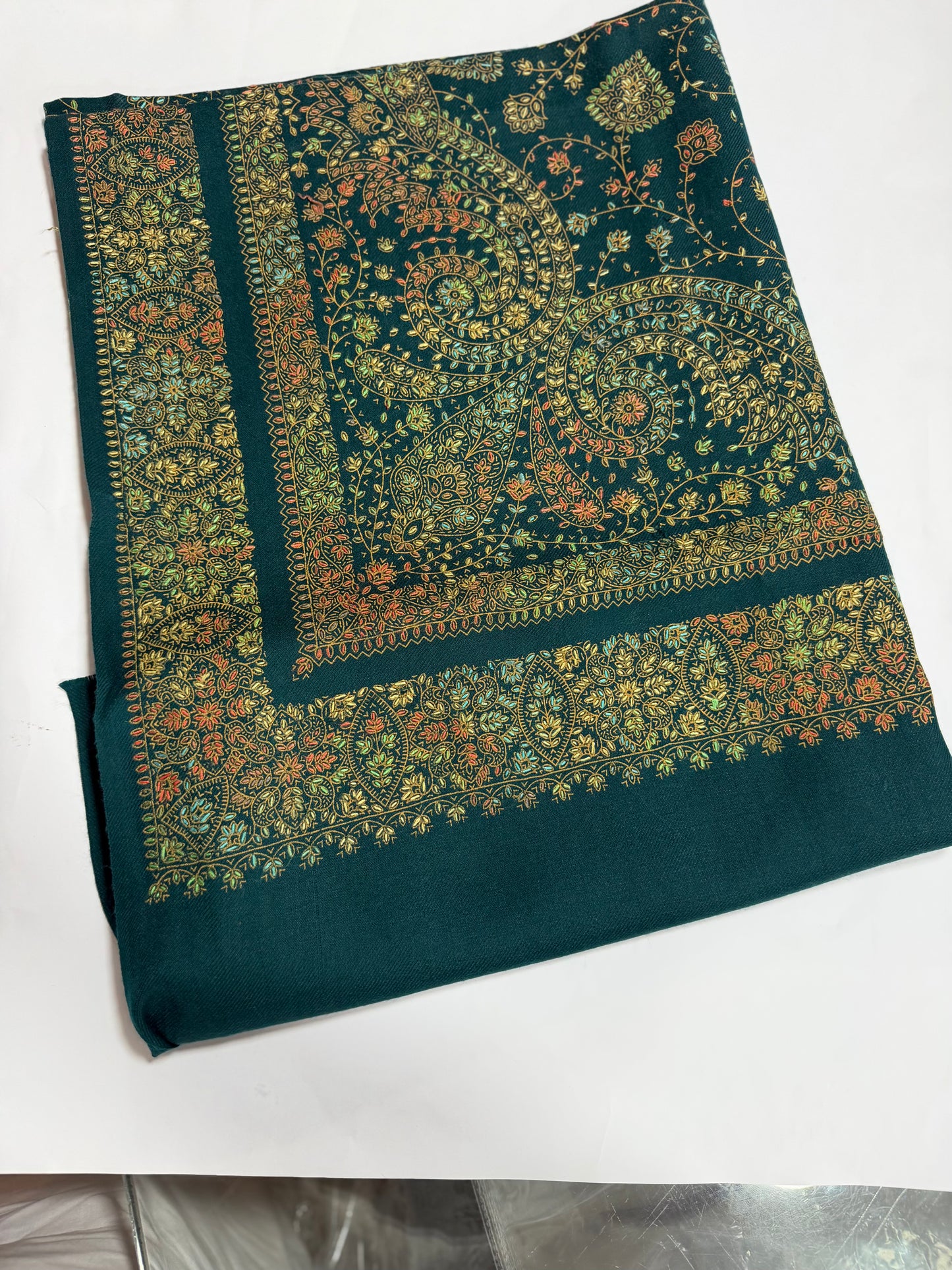 Pashmina Shawl | Hand Embroidery on Print Beautiful Shawl | Zinc