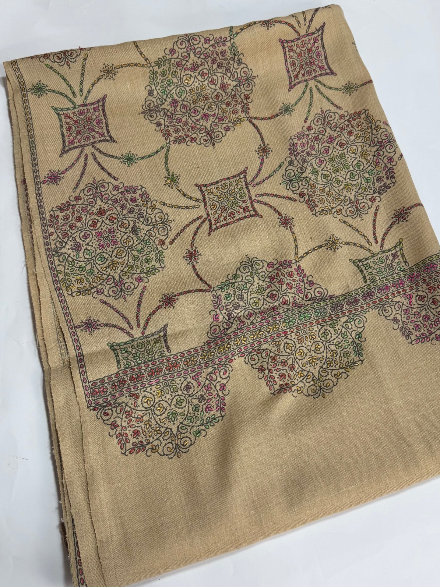 Pashmina Shawl Jaal | Hand Embroidery and Print Beautiful Shawl in Sale | Skin