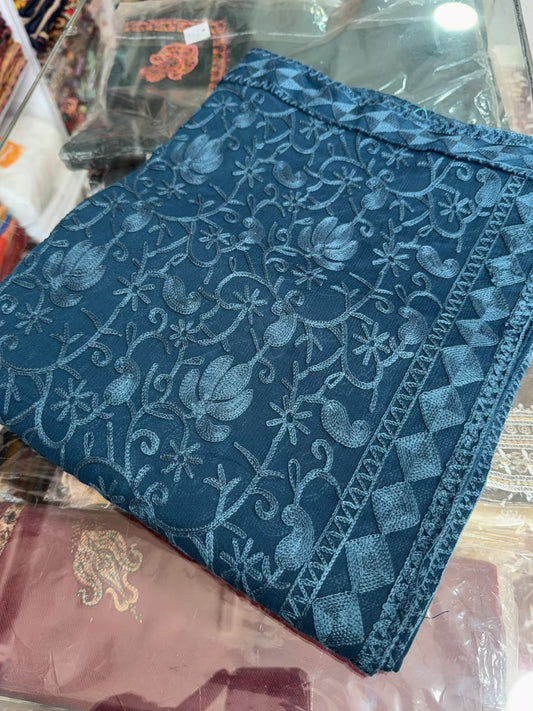 Crinkle Chiffon Kashmiri Jaal Embroidered Dupatta | Zinc