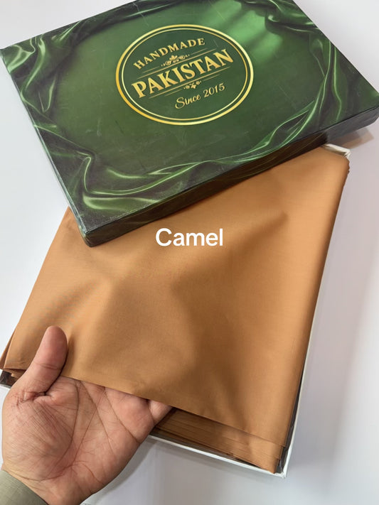 Gents Cotton Suit | Plain Supreme Cotton Burewala Suit | Camel