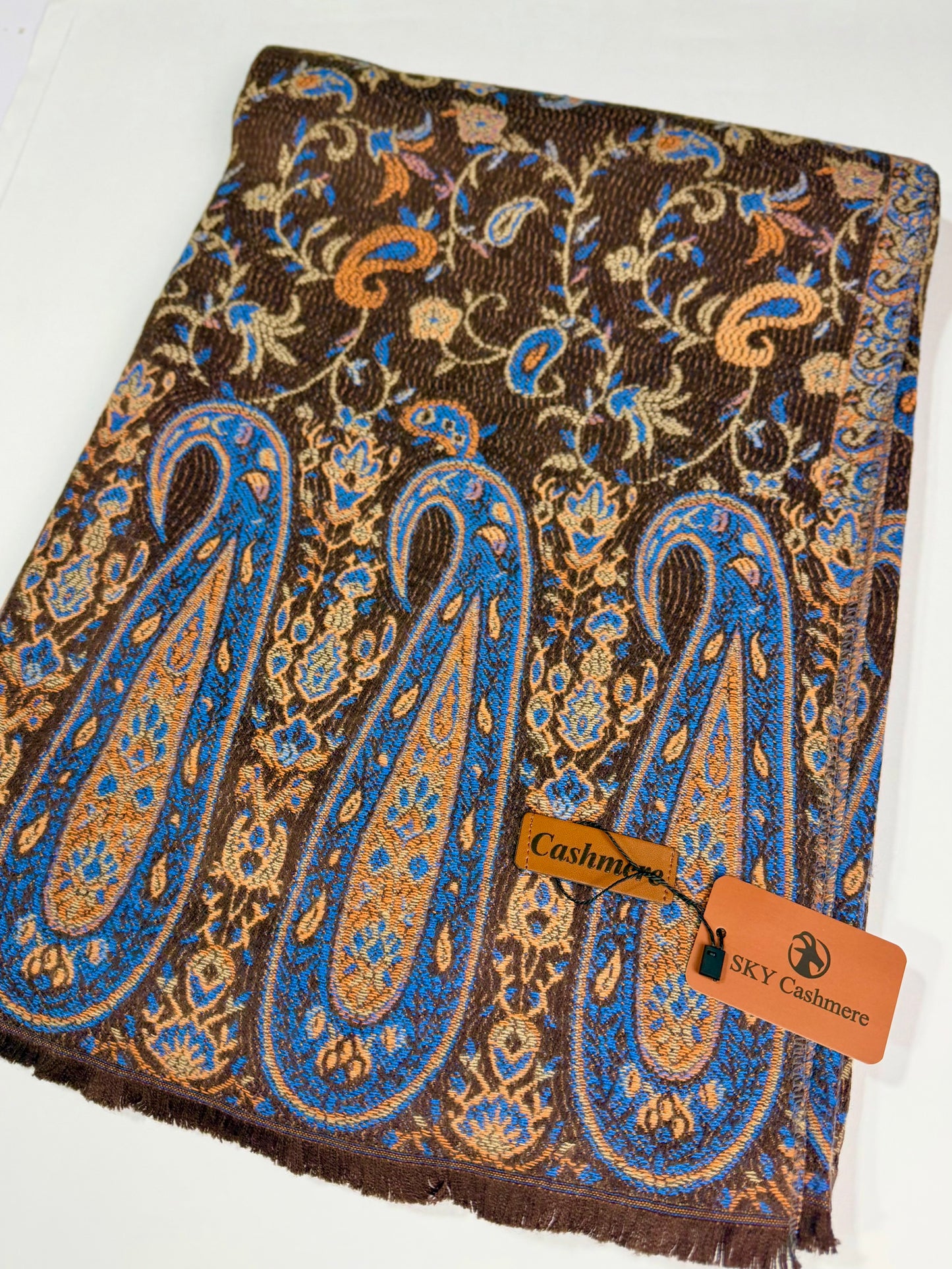 Kani Shawl | Sky Cashmere Pure Wool Shawl Perfect Soft Material for Winter | Brown