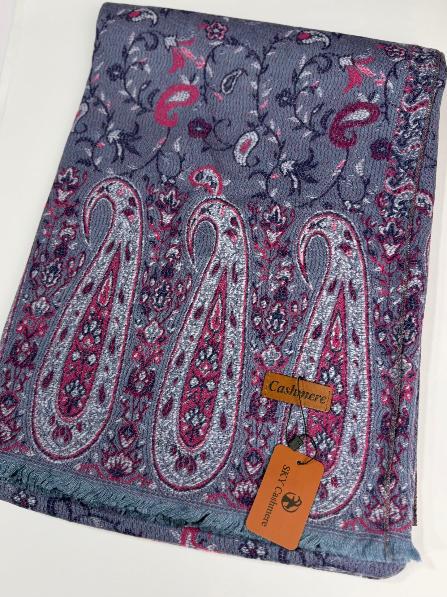 Kani Shawl | Sky Cashmere Pure Wool Shawl Perfect Soft Material for Winter | Light Purple