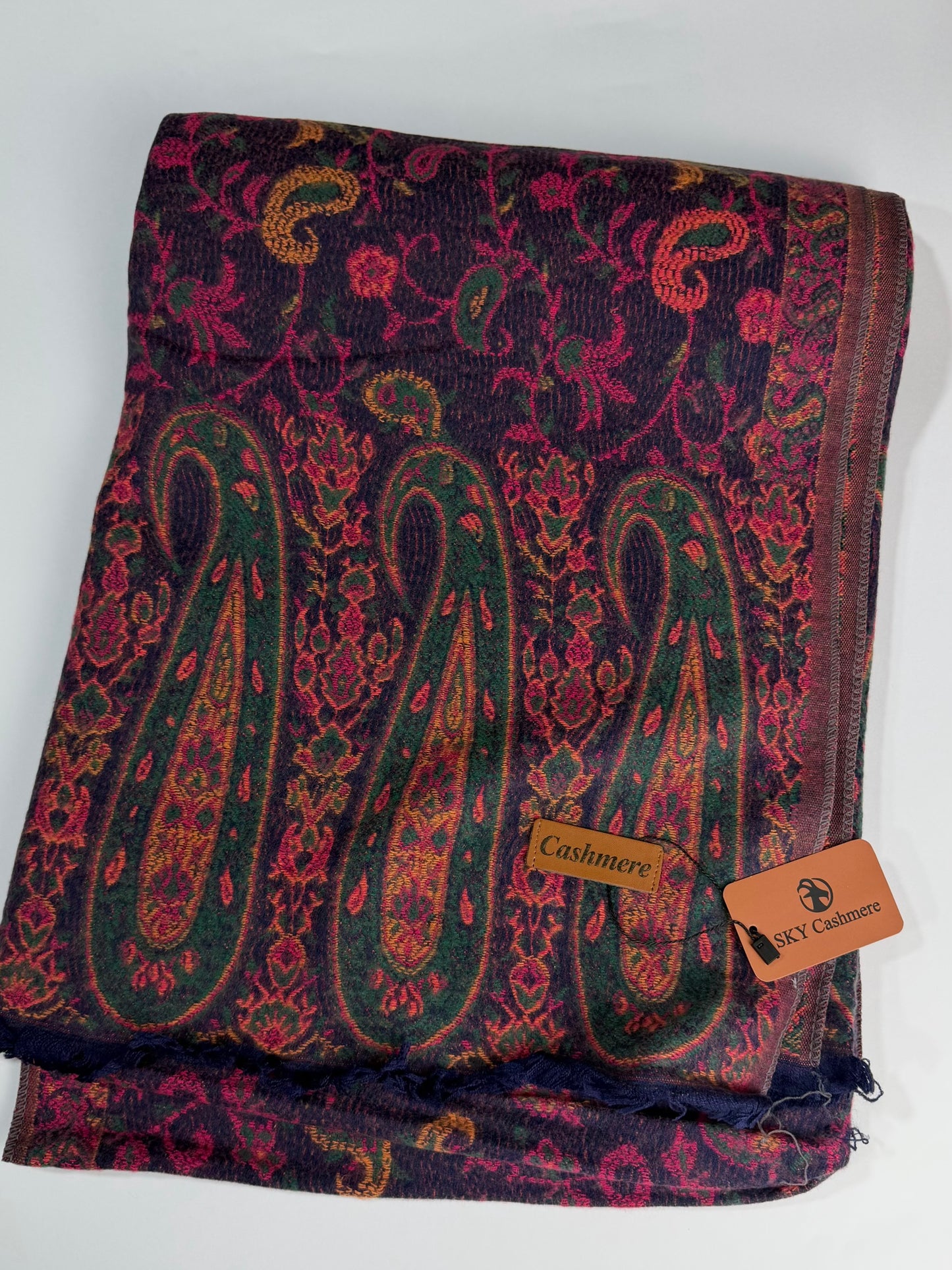 Kani Shawl | Sky Cashmere Pure Wool Shawl Perfect Soft Material for Winter | Dark Purple