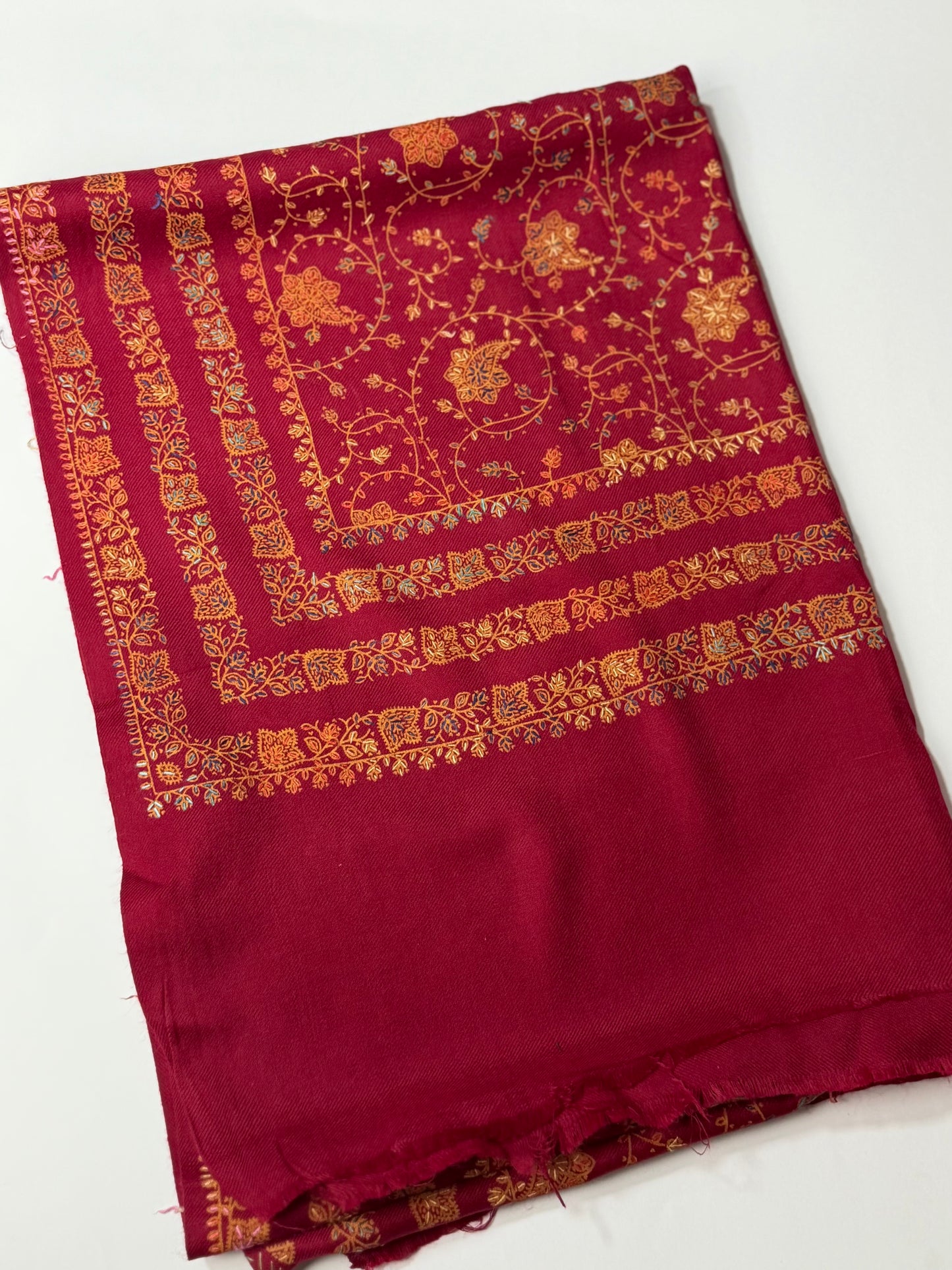 Pashmina Stole | Print and Embroidery in Sale Price Perfect for Gifts | Maroon