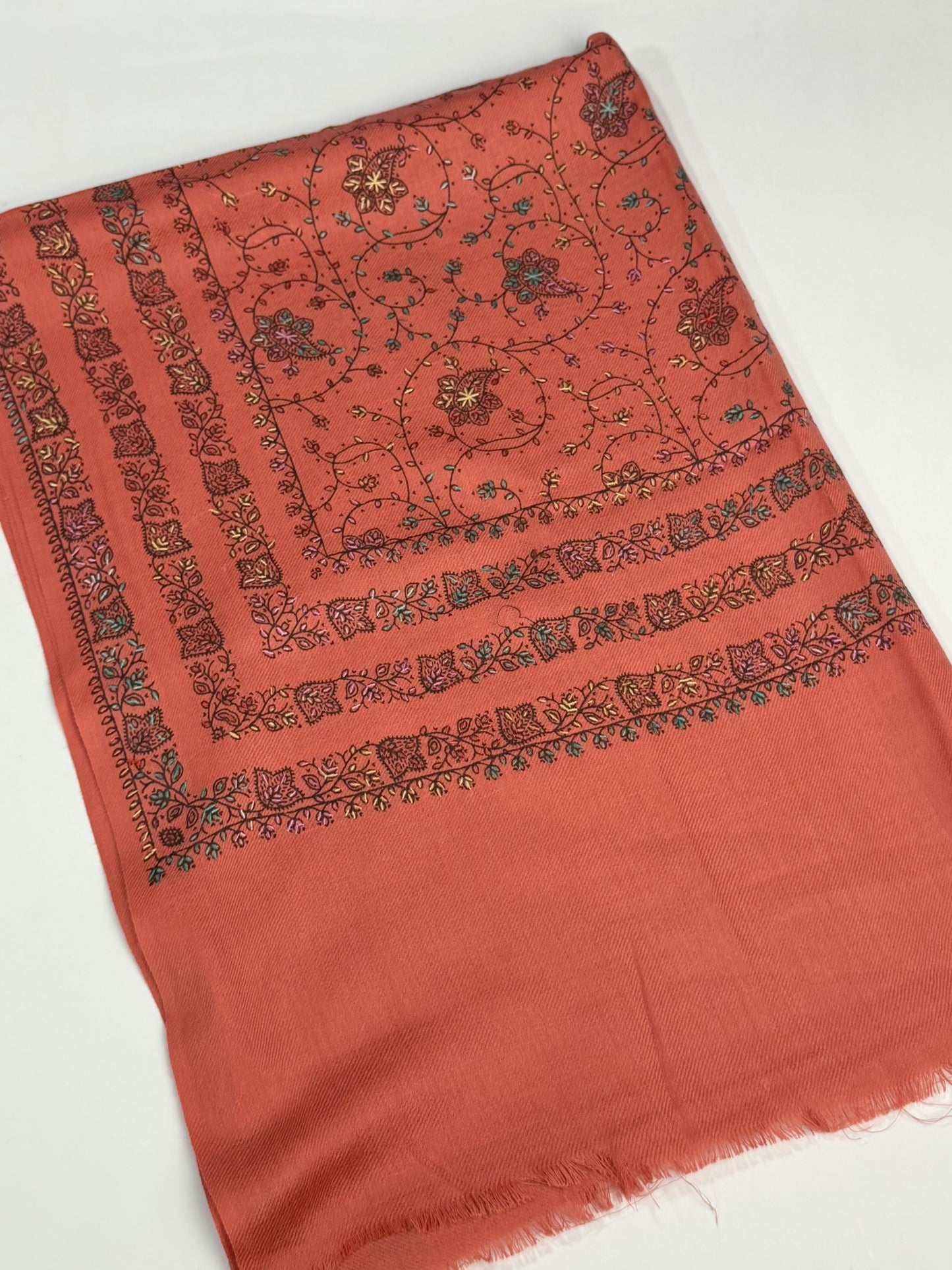 Pashmina Stole | Print and Embroidery in Sale Price Perfect for Gifts | Tea Pink