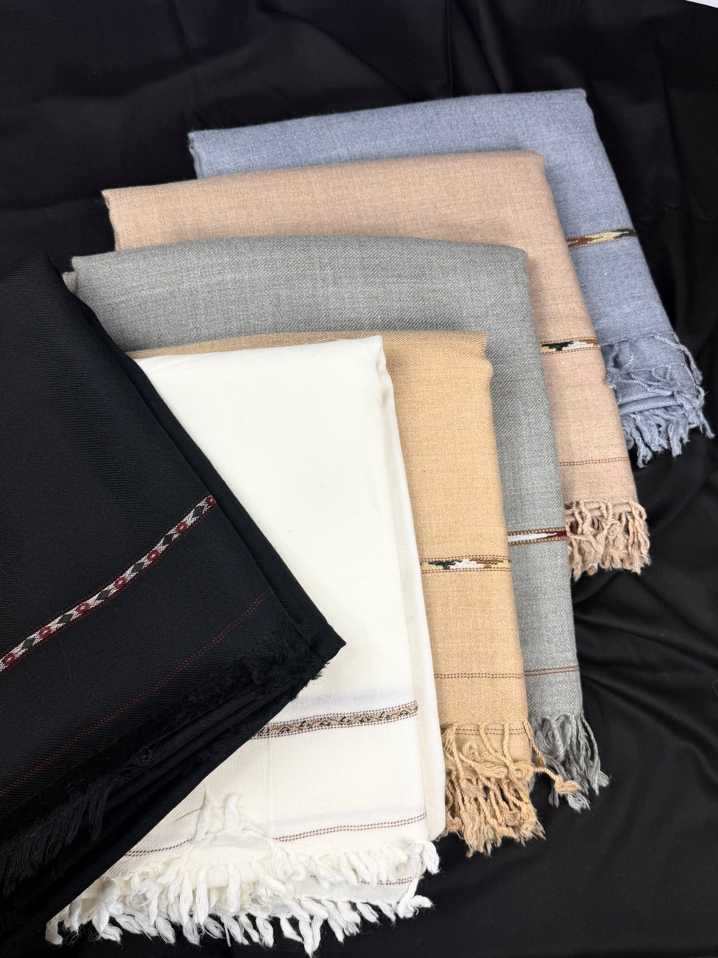 Gents Shawl | Pure, Fine and Soft Wool Islampur Swat Khaddi Made Shawl Perfect Gift | Jet Black