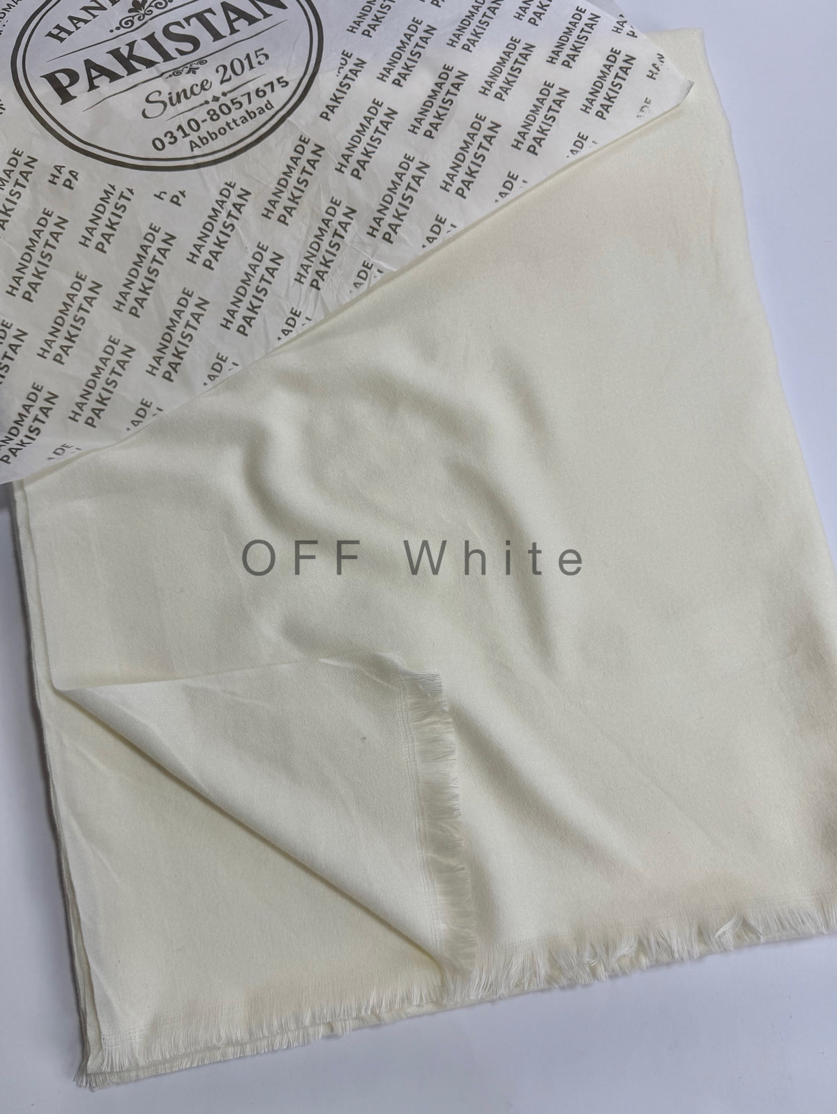 Sky Cashmere Double Ply Super Soft Perfect Winter Plain Pashmina Shawl | Off White New