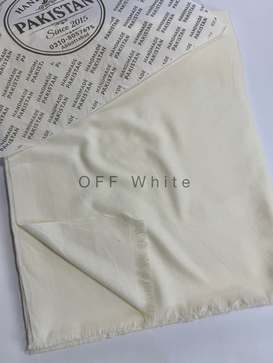 Sky Cashmere Double Ply Super Soft Perfect Winter Plain Pashmina Shawl | Off White New