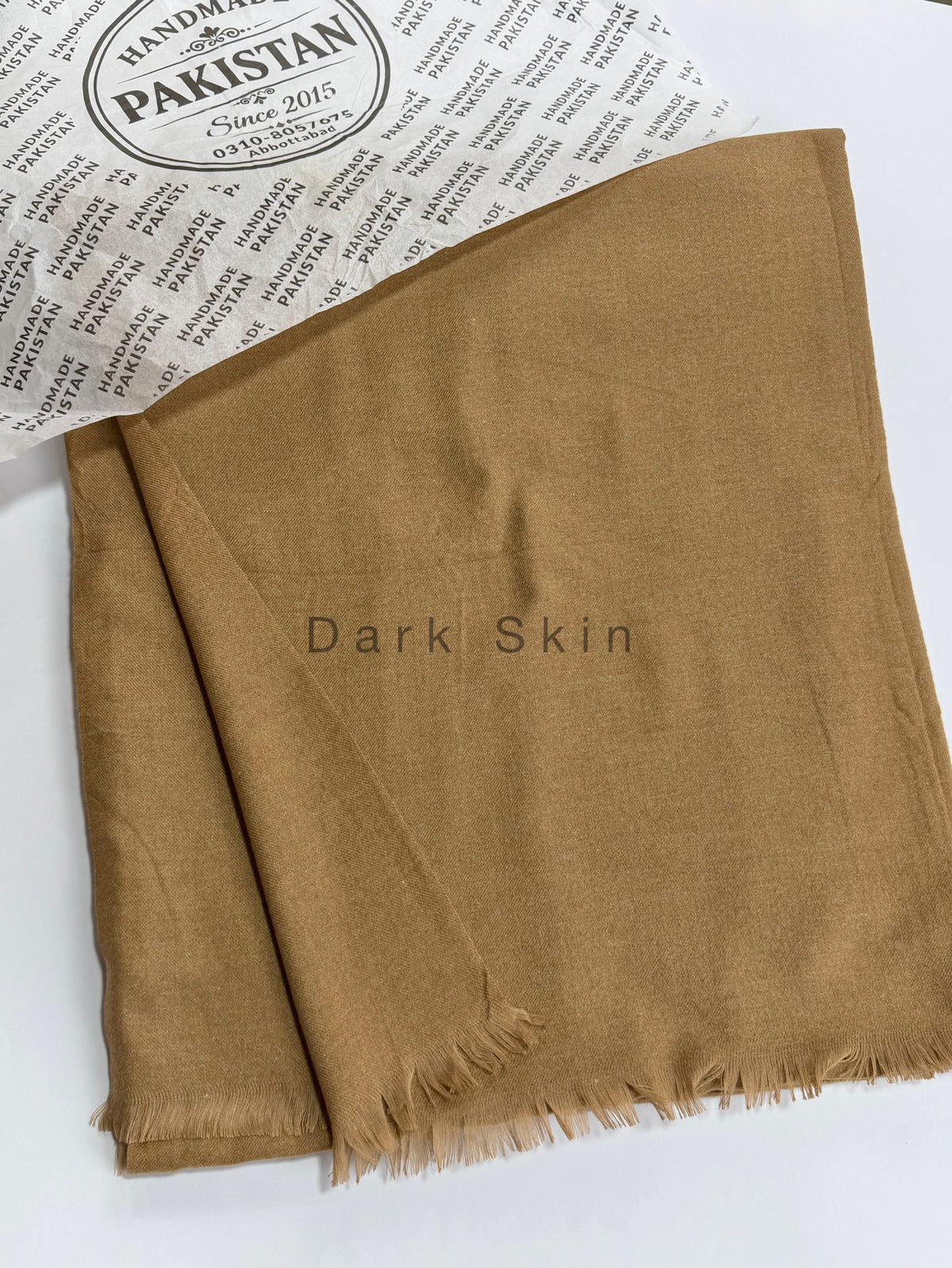 Sky Cashmere Double Ply Super Soft Perfect Winter Plain Pashmina Shawl | Dark Skin