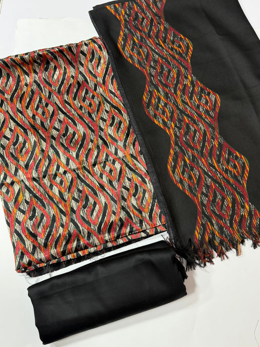 China Pati Suit With Wool Shawl | Pure China Pati Silk | Perfect Material Gift Article