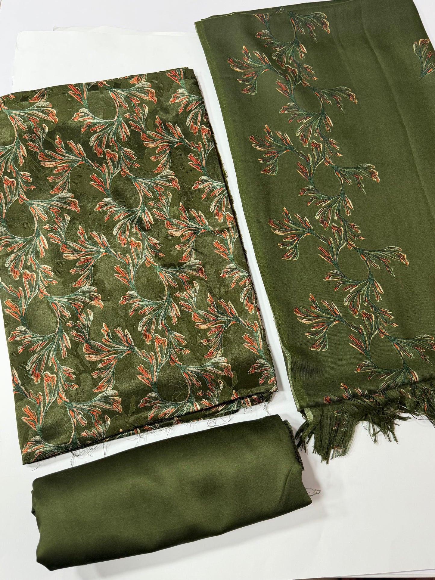China Pati Suit With Wool Shawl | Pure China Pati Silk | Perfect Material Gift Article