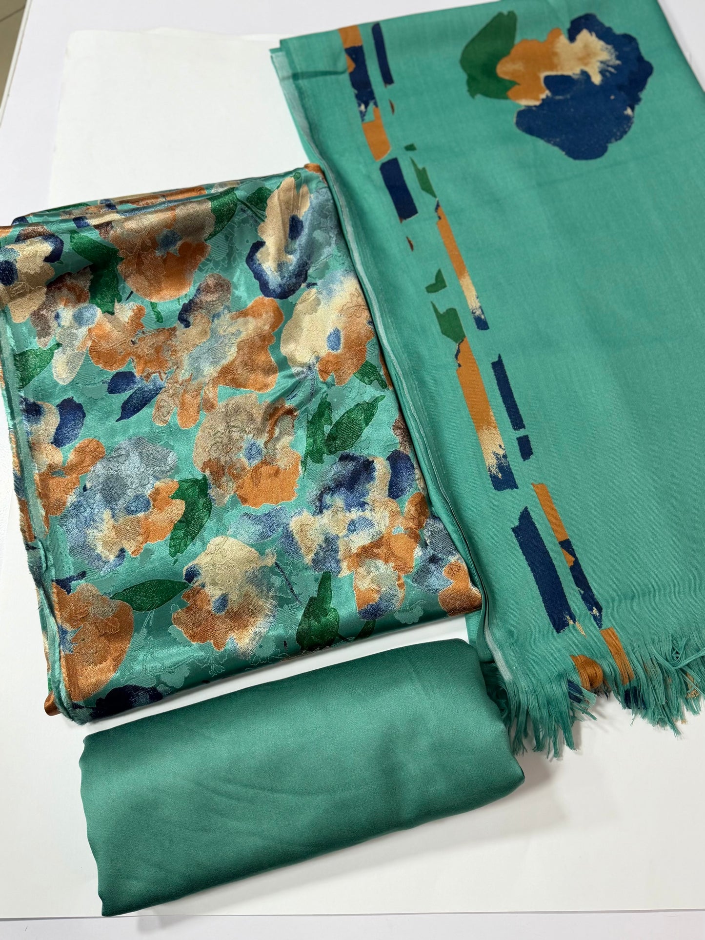 China Pati Suit With Wool Shawl | Pure China Pati Silk | Perfect Material Gift Article