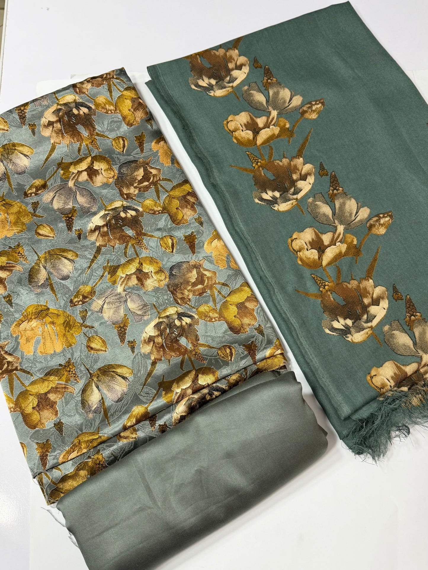 China Pati Suit With Wool Shawl | Pure China Pati Silk | Perfect Material Gift Article