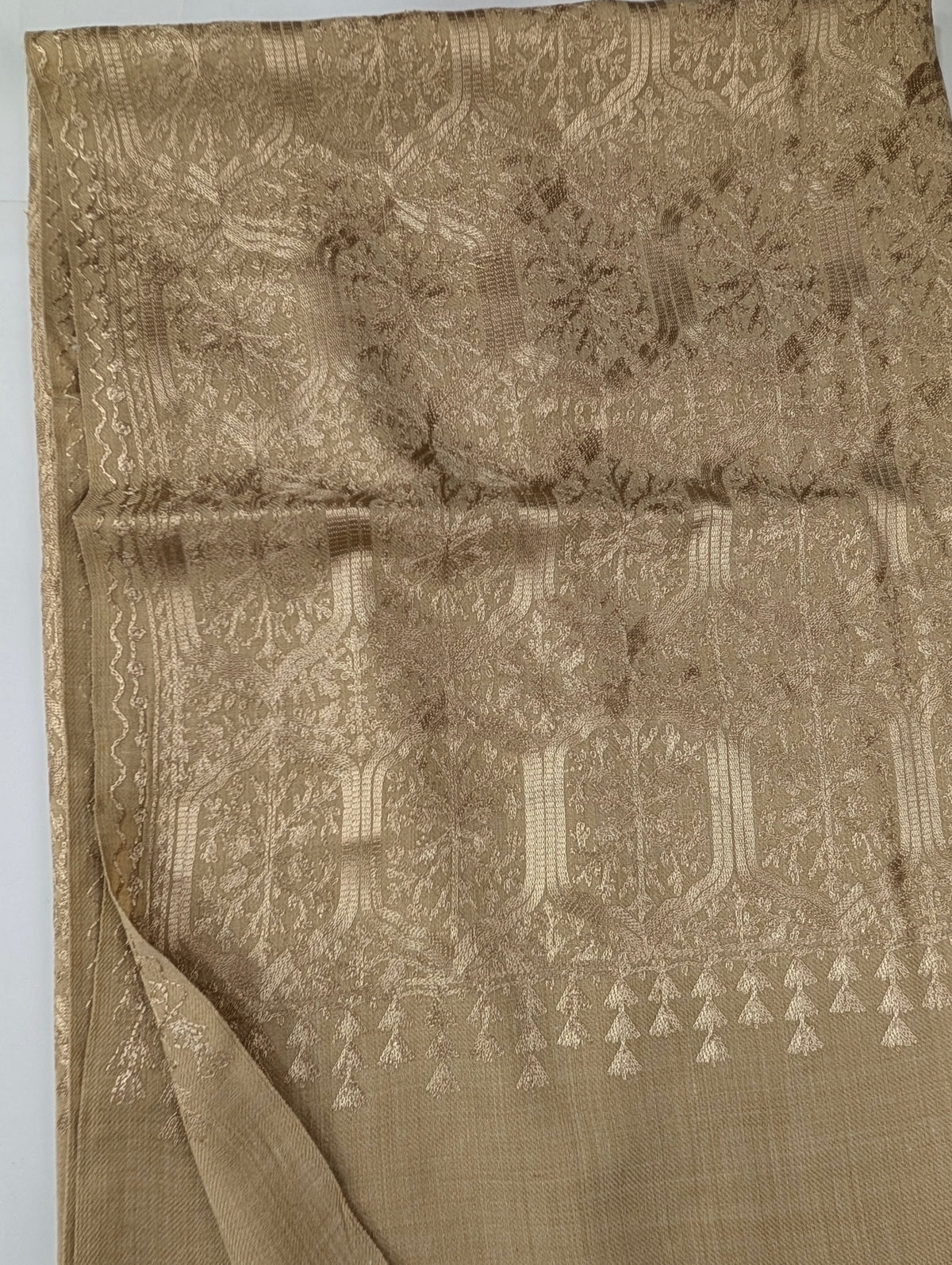 Pashmina Full Embroidered Shawl Nalki Jaal | Skin on Skin