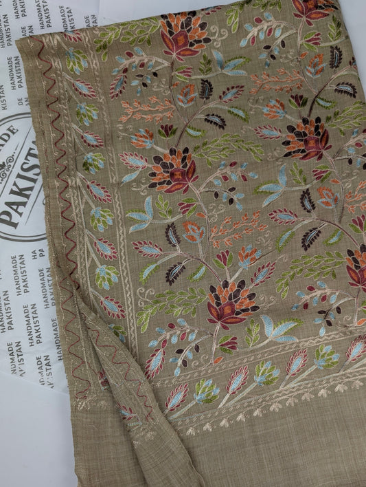 Kashmiri Jaal Shawl | Full Embroidered Shawl Resham Work Aar Embroidery