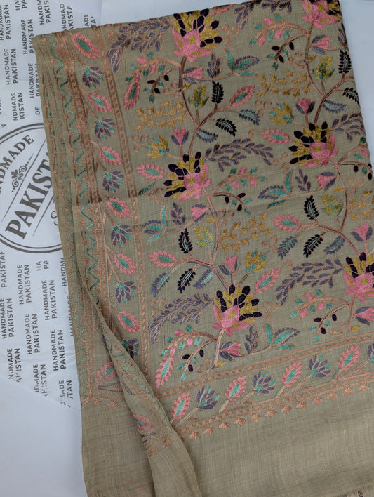 Kashmiri Jaal Shawl | Full Embroidered Shawl Resham Work Aar Embroidery