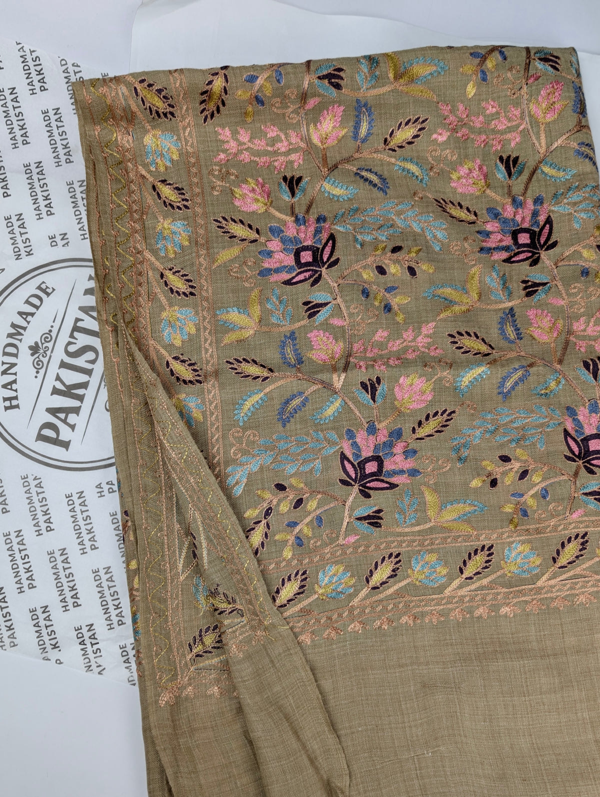 Kashmiri Jaal Shawl | Full Embroidered Shawl Resham Work Aar Embroidery