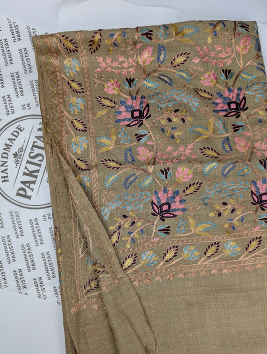 Kashmiri Jaal Shawl | Full Embroidered Shawl Resham Work Aar Embroidery