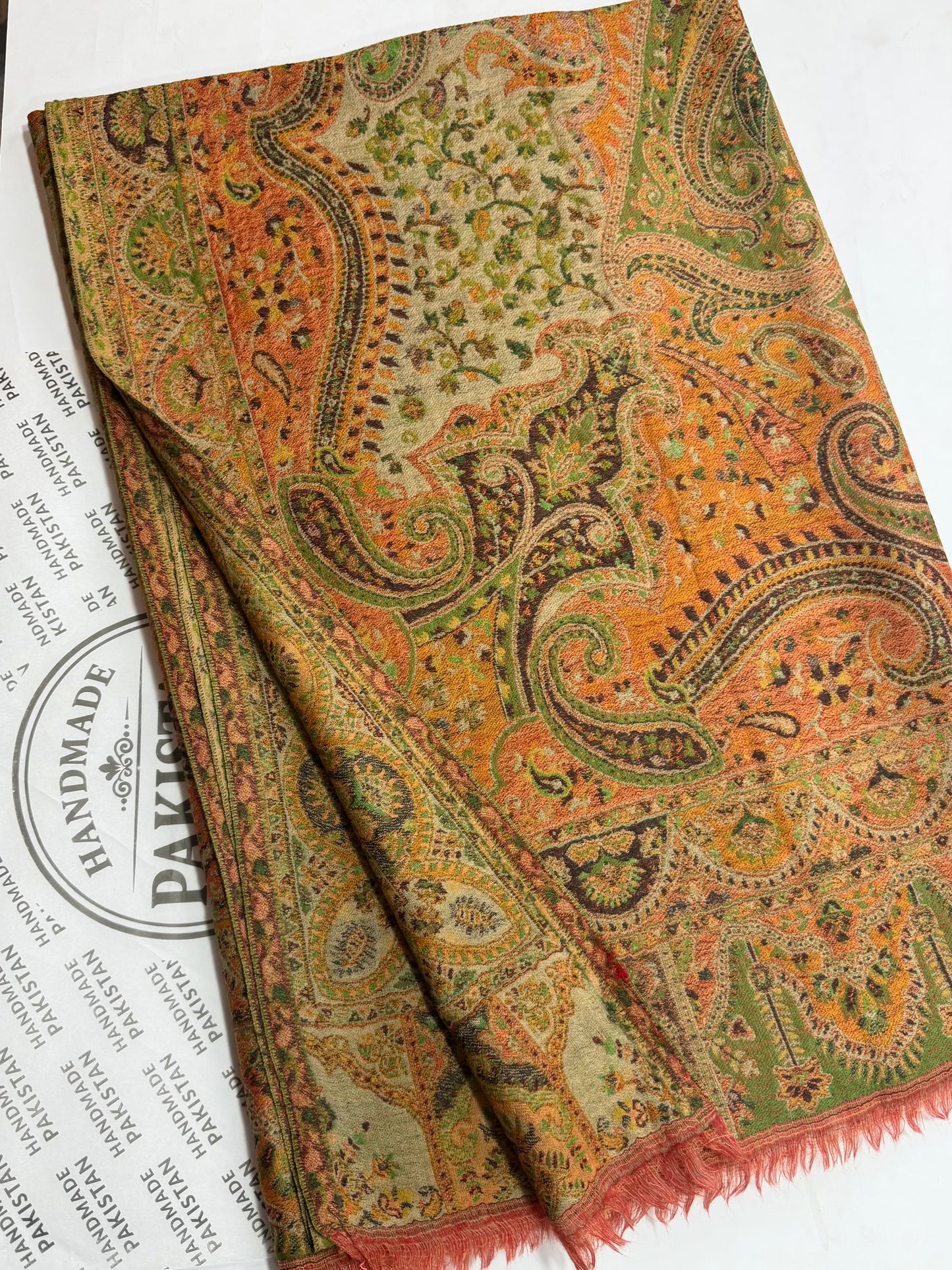 Kani Tabrezi Shawl Reversible 2 Sides | Made in Kashmir Pashmina Toosh Shawl