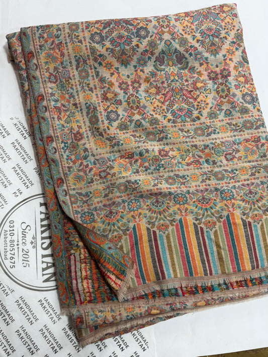 Kani Toosh Shawl Weaved Jamawar Shawl Made in Kashmir Full Size Shawl Perfect Gift | Skin