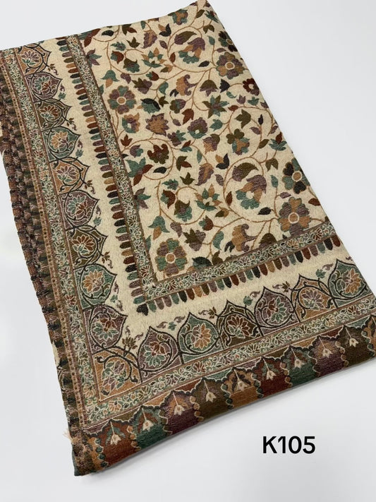Pashmina Wool Kani Shawl in Full Size Multi Color | K105